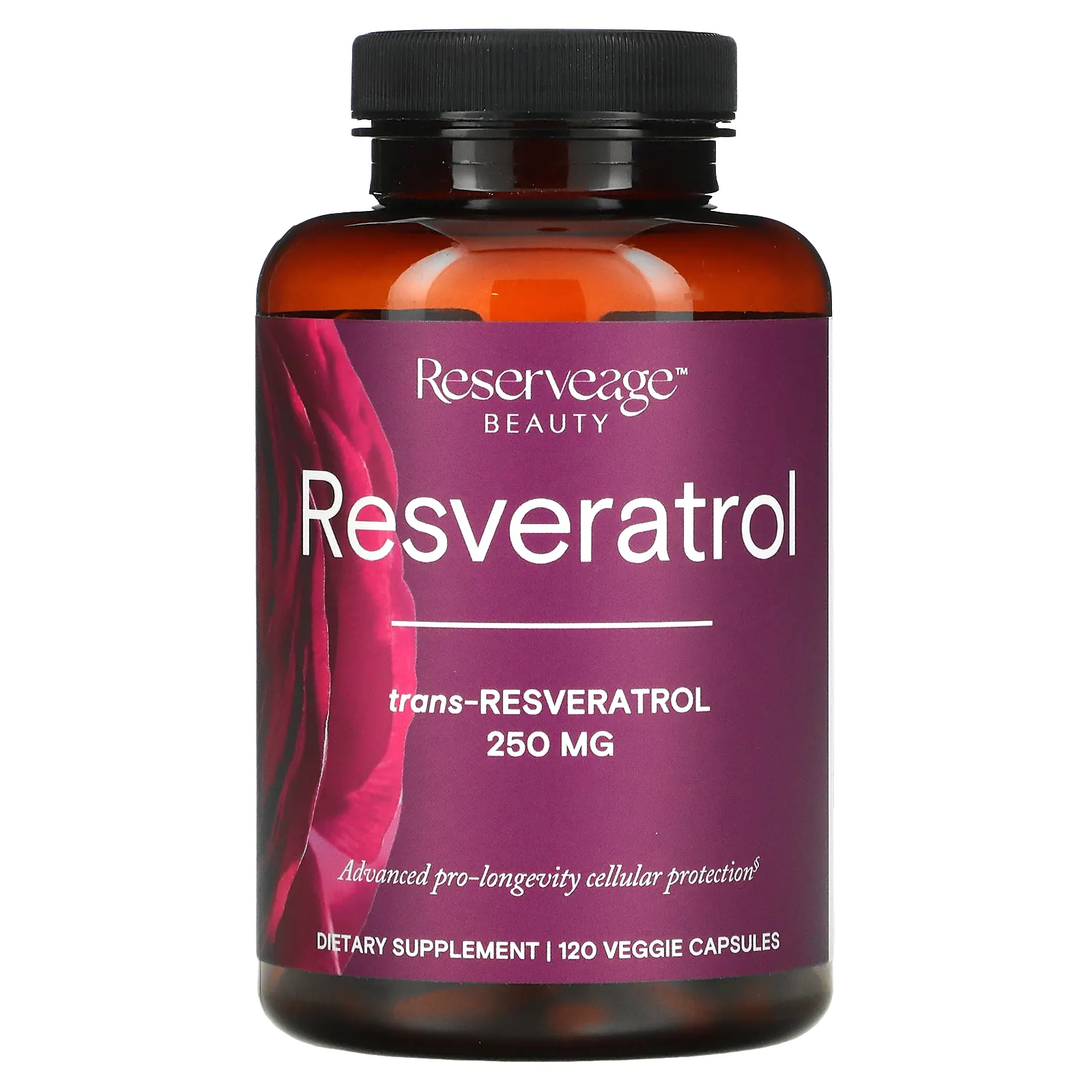 Reserveage Beauty, ресвератрол, транс-ресвератрол, 250 мг, 120 растительных капсул