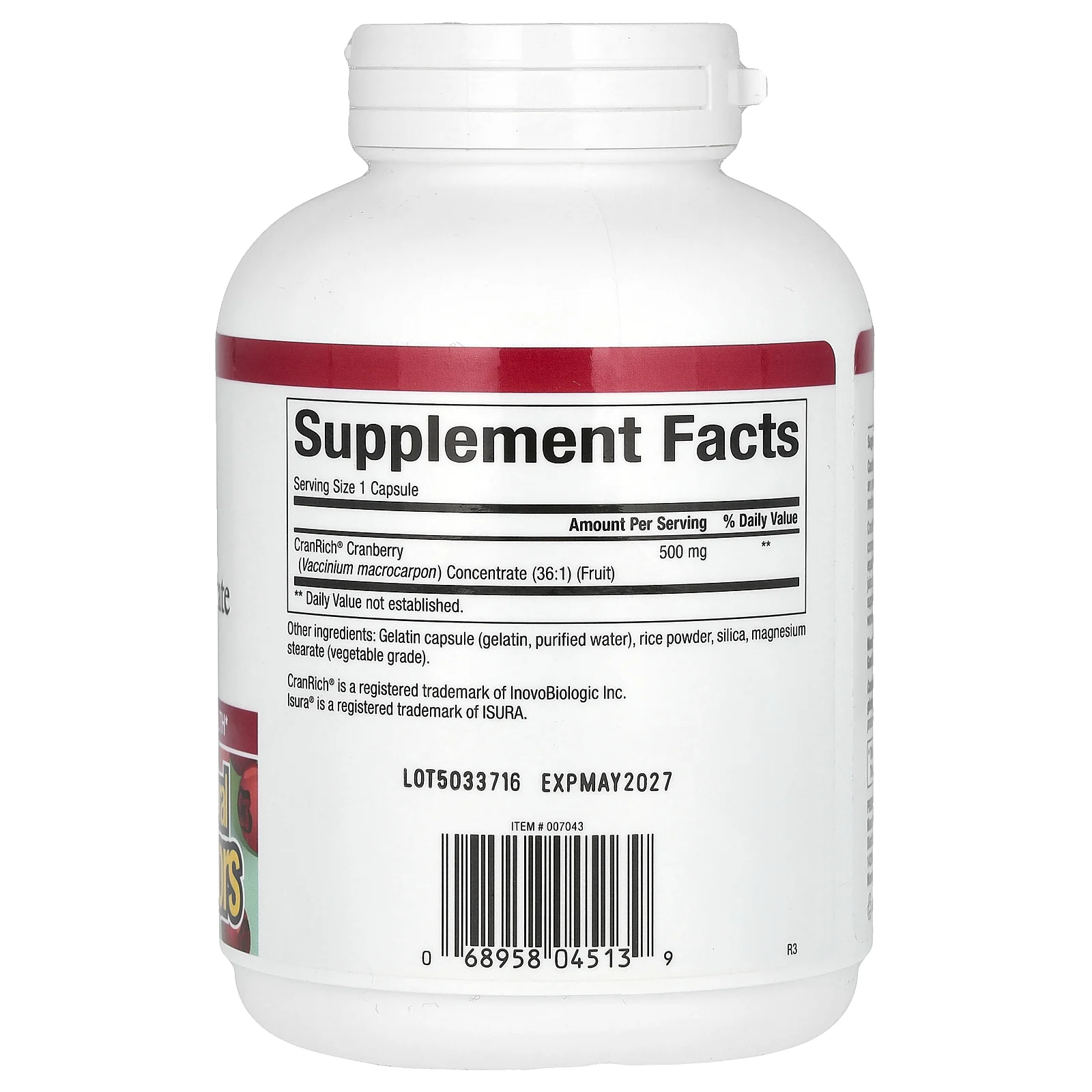 Natural Factors, CranRich, суперсила, концентрат клюквы, 500 мг, 180 капсул