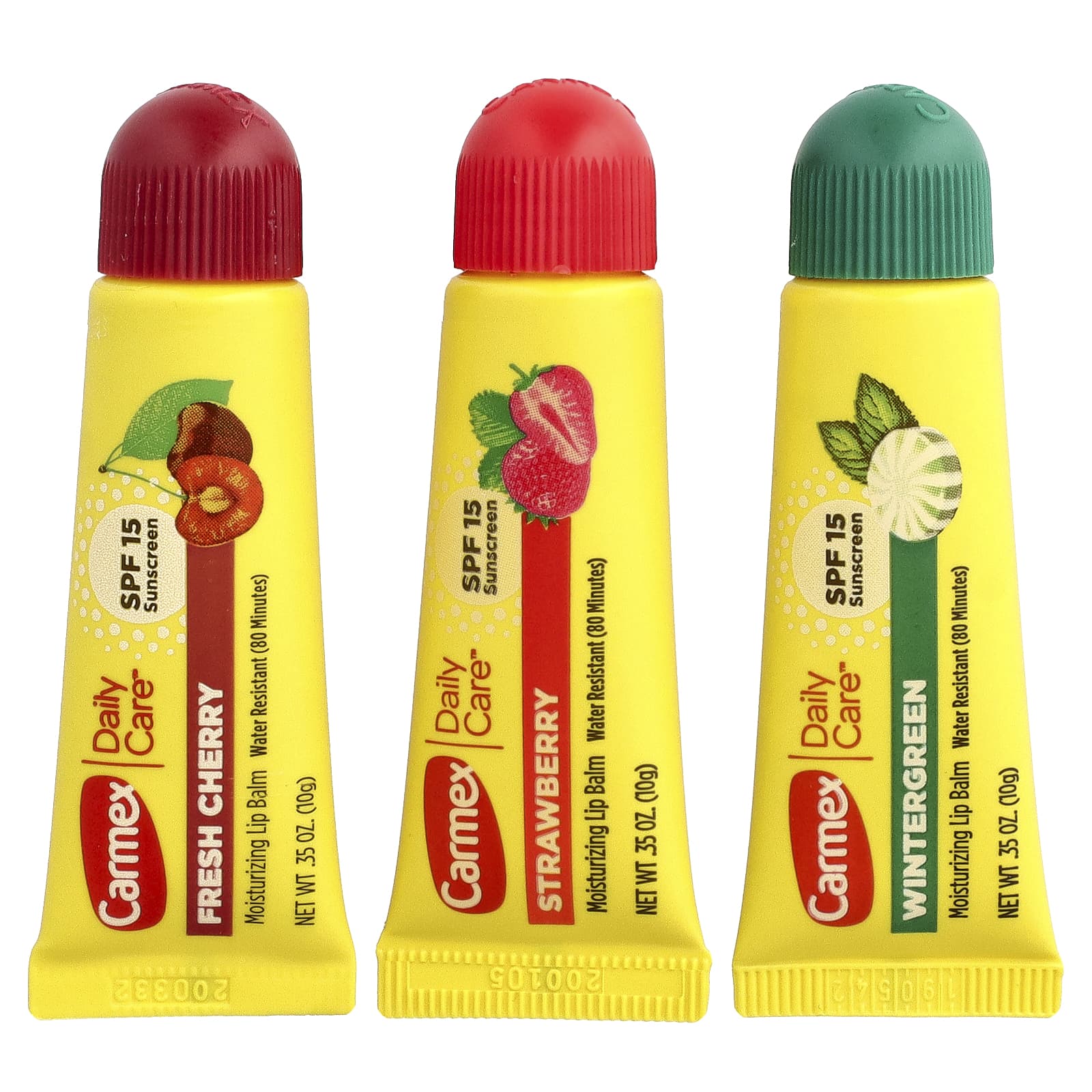 Carmex, Daily Care®, увлажняющий бальзам для губ, SPF 15, ассорти вкусов, 3 шт. по 10 г (0,35 унции)