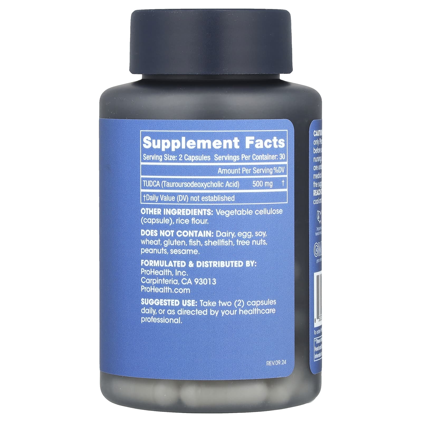 ProHealth Longevity, TUDCA, 500 мг, 60 капсул (250 мг в 1 капсуле)