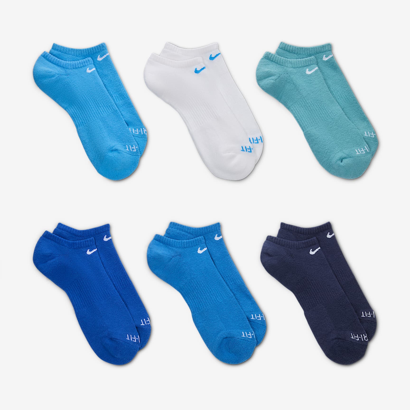 Nike Everyday Plus Cushioned Training No-Show Socks (6 Pairs)