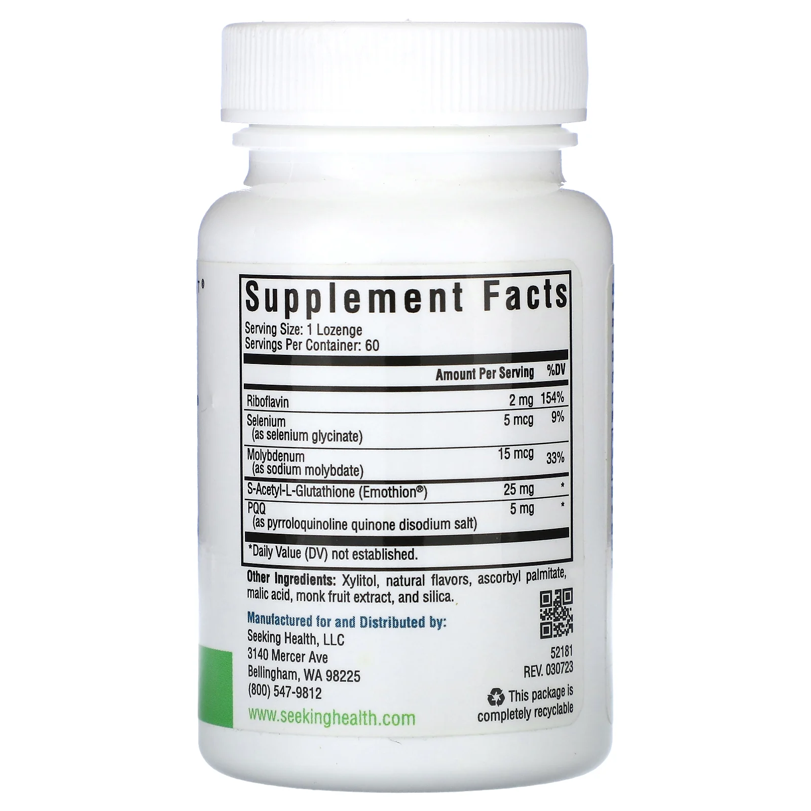 Seeking Health, Optimal Glutathione Plus, 60 пастилок