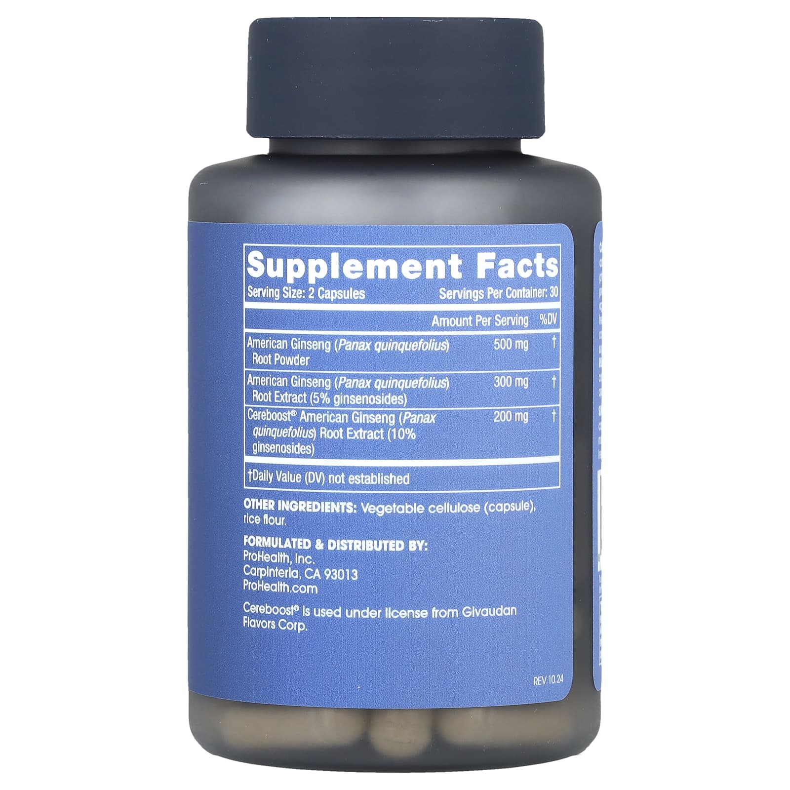 ProHealth Longevity, Женьшень полного спектра, 60 капсул