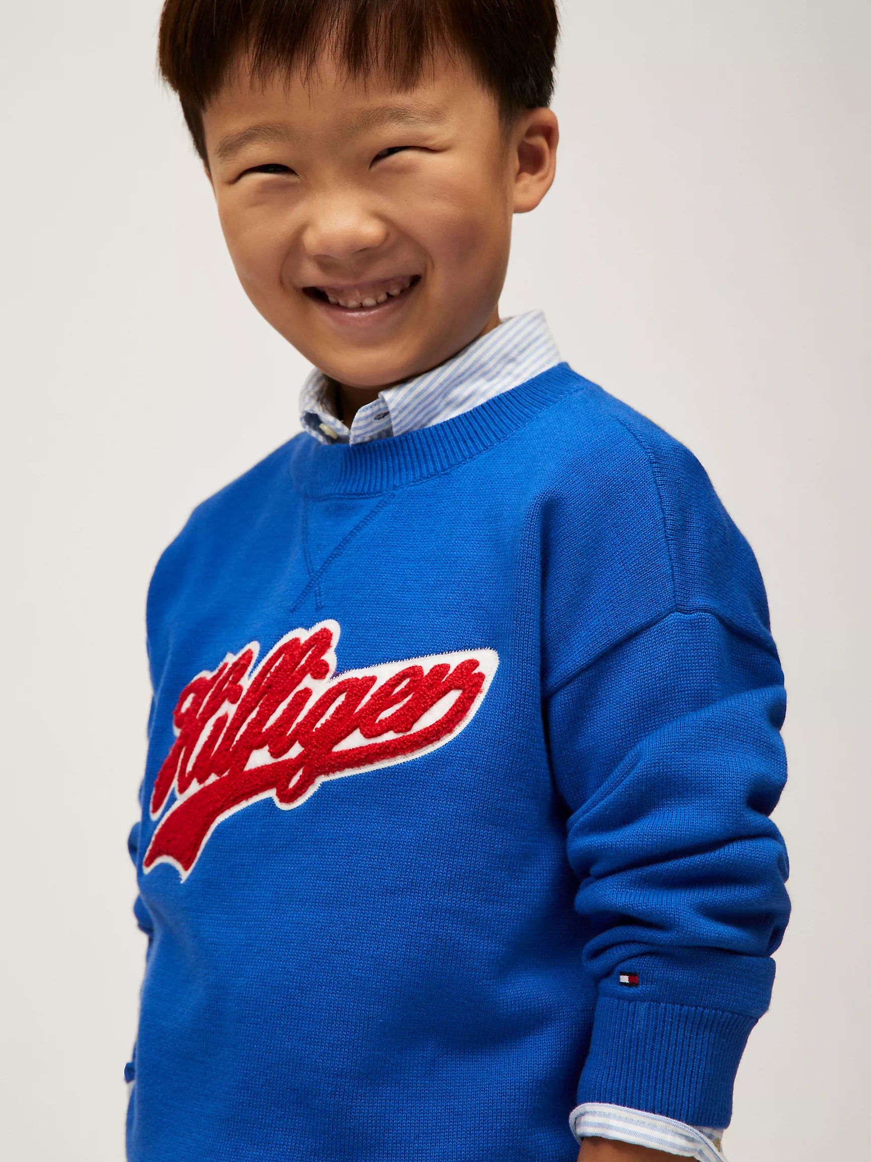 Свитер для мальчика Tommy Hilfiger, Детский свитер с флокированным логотипом Script