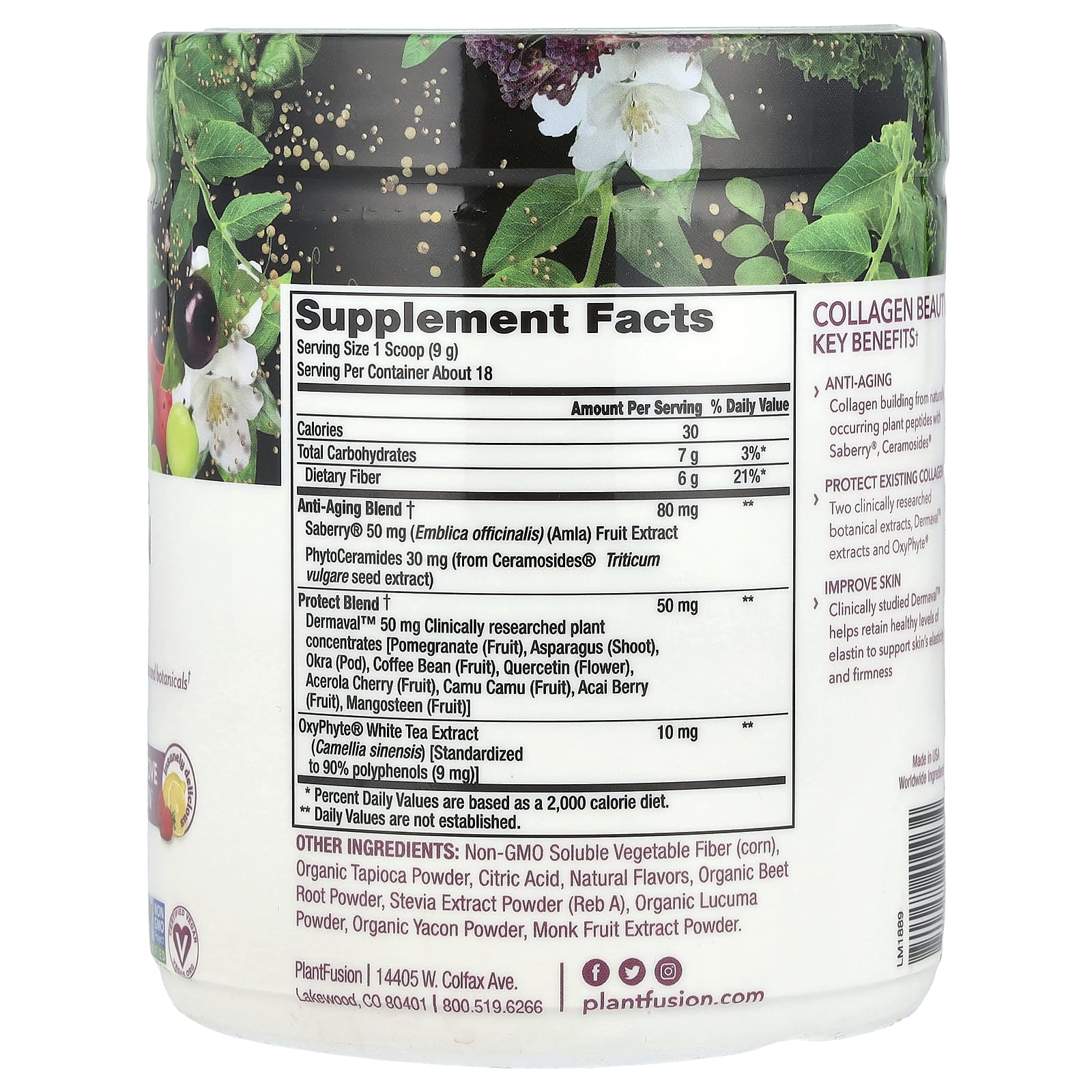 PlantFusion, Collagen Beauty, комплекс с растительными пептидами, клубничный лимонад, 180 г (6,35 унций)