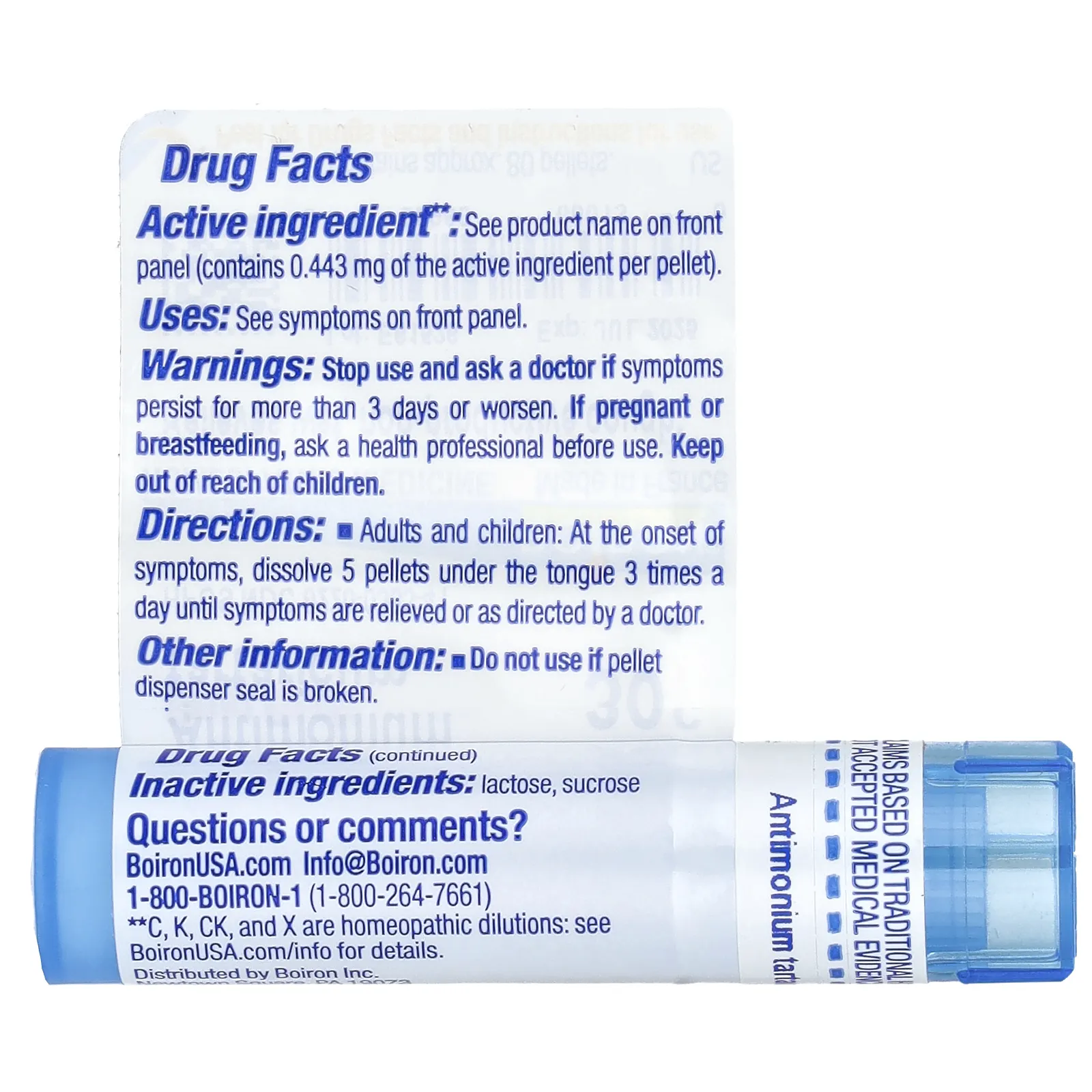 Boiron, Антимониум тартарикум, 30C, прибл. 80 гранул