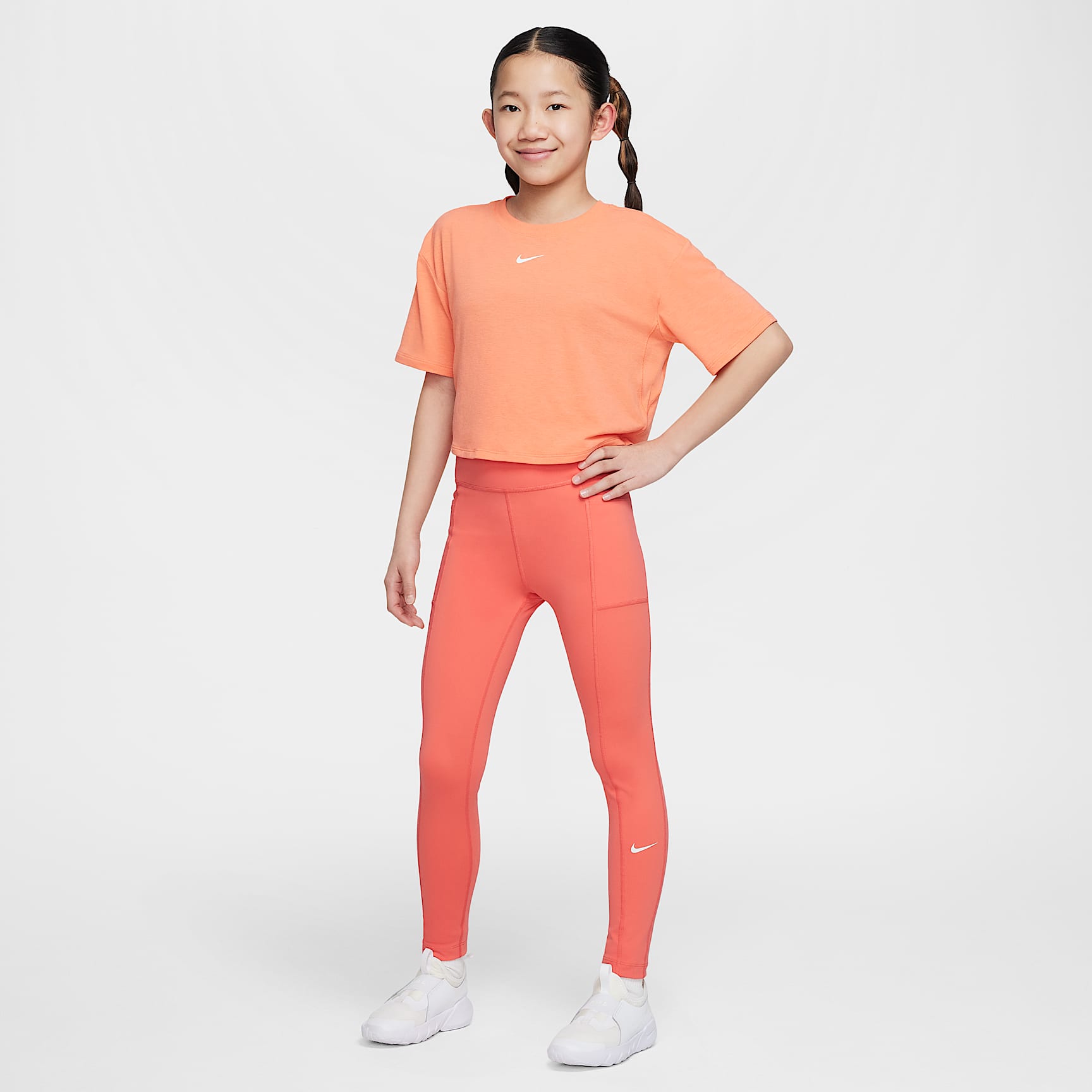 Nike One Big Kids' (Girls') Dri-FIT High-Waisted Leggings with Pockets