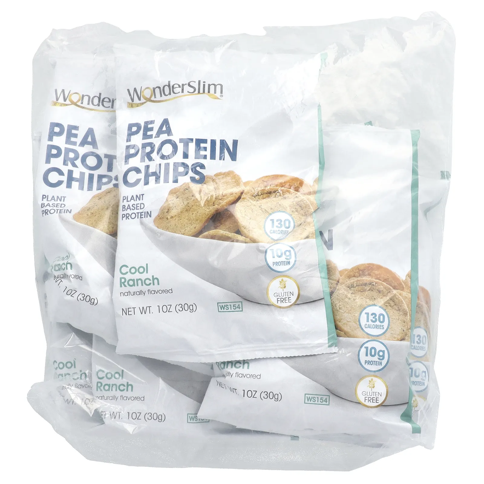 WonderSlim, чипсы из горохового протеина, Cool Ranch, 6 пакетиков по 30 г (1 унции)