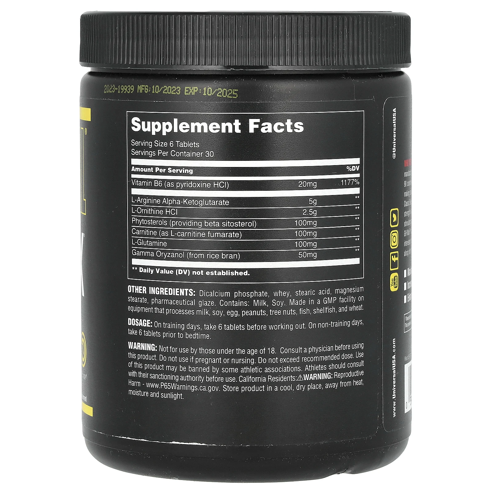 Universal U, Classic Series, GH Max, добавка для оптимизации гормона роста, 180 таблеток