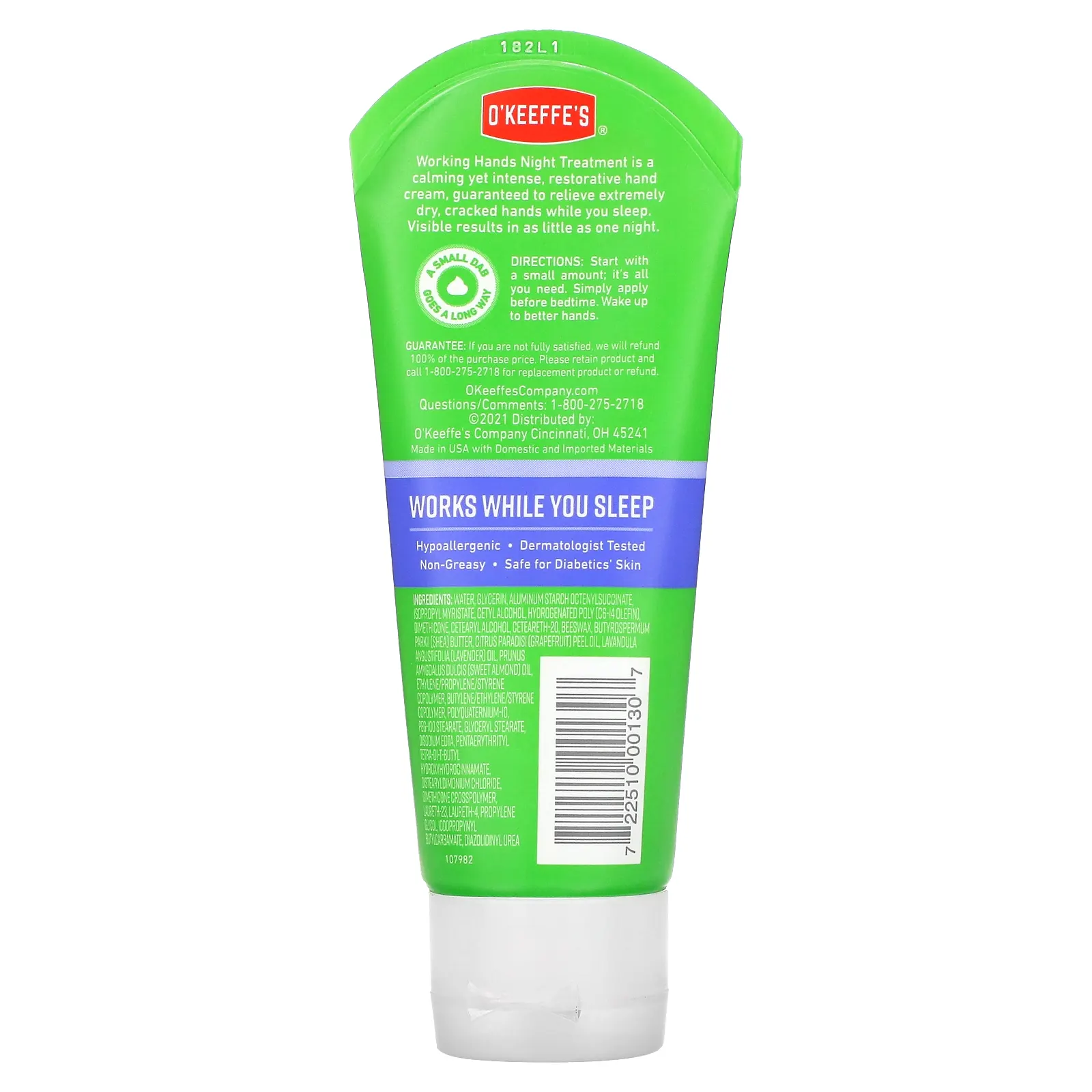 O'Keeffe's, Working Hands, ночной крем, крем для рук, 85 г (3,0 унции)
