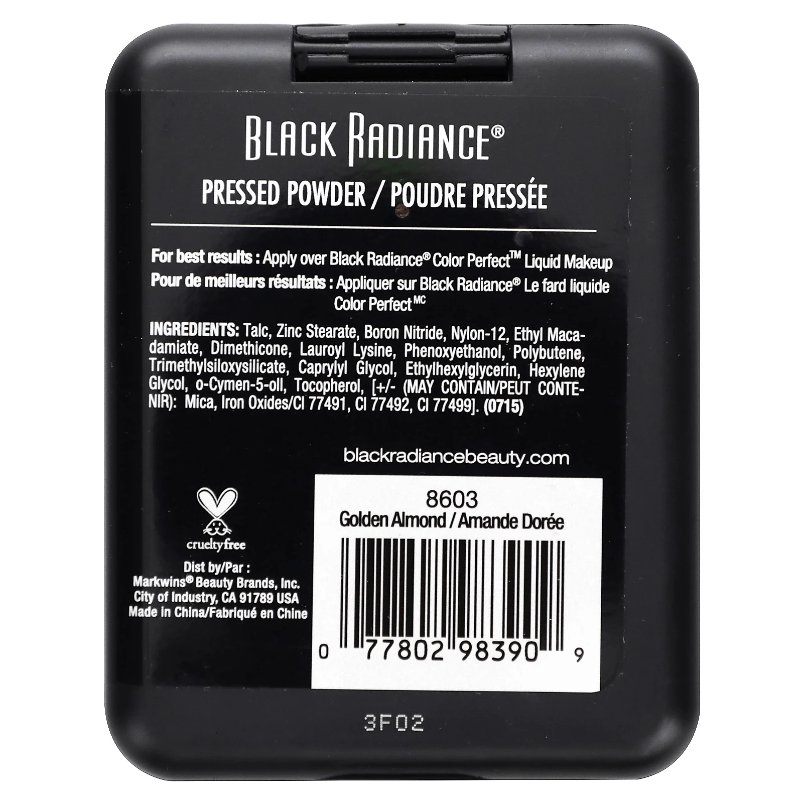 Black Radiance, спрессованная пудра, 8603 золотой миндаль, 7,8 г (0,28 унции)