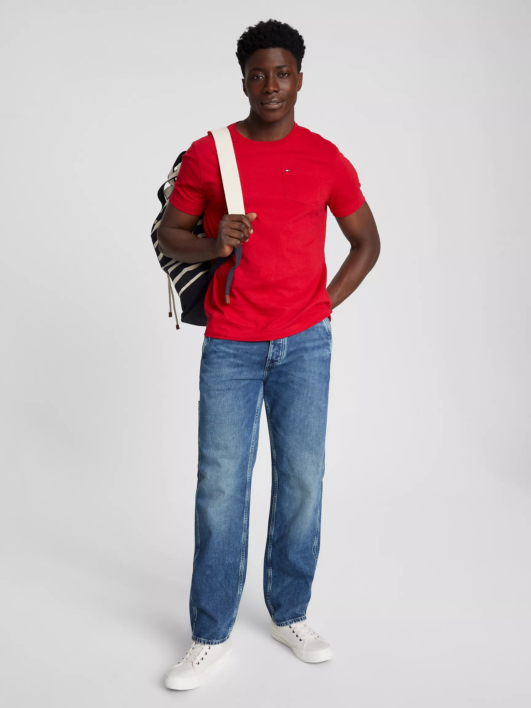 Мужская футболка Tommy Hilfiger, Однотонная футболка с карманом