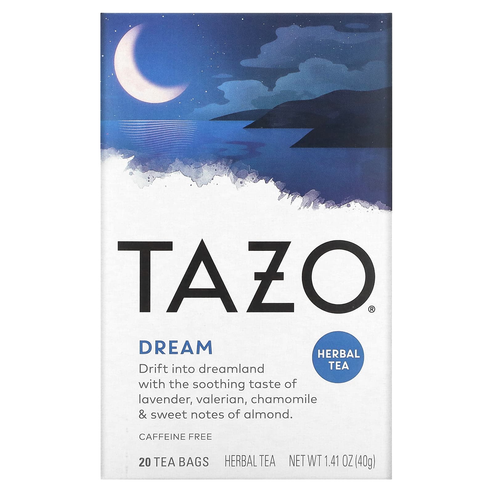 Tazo Teas, Dream, травяной чай, 20 чайных пакетиков, 40 г (1,41 унции)