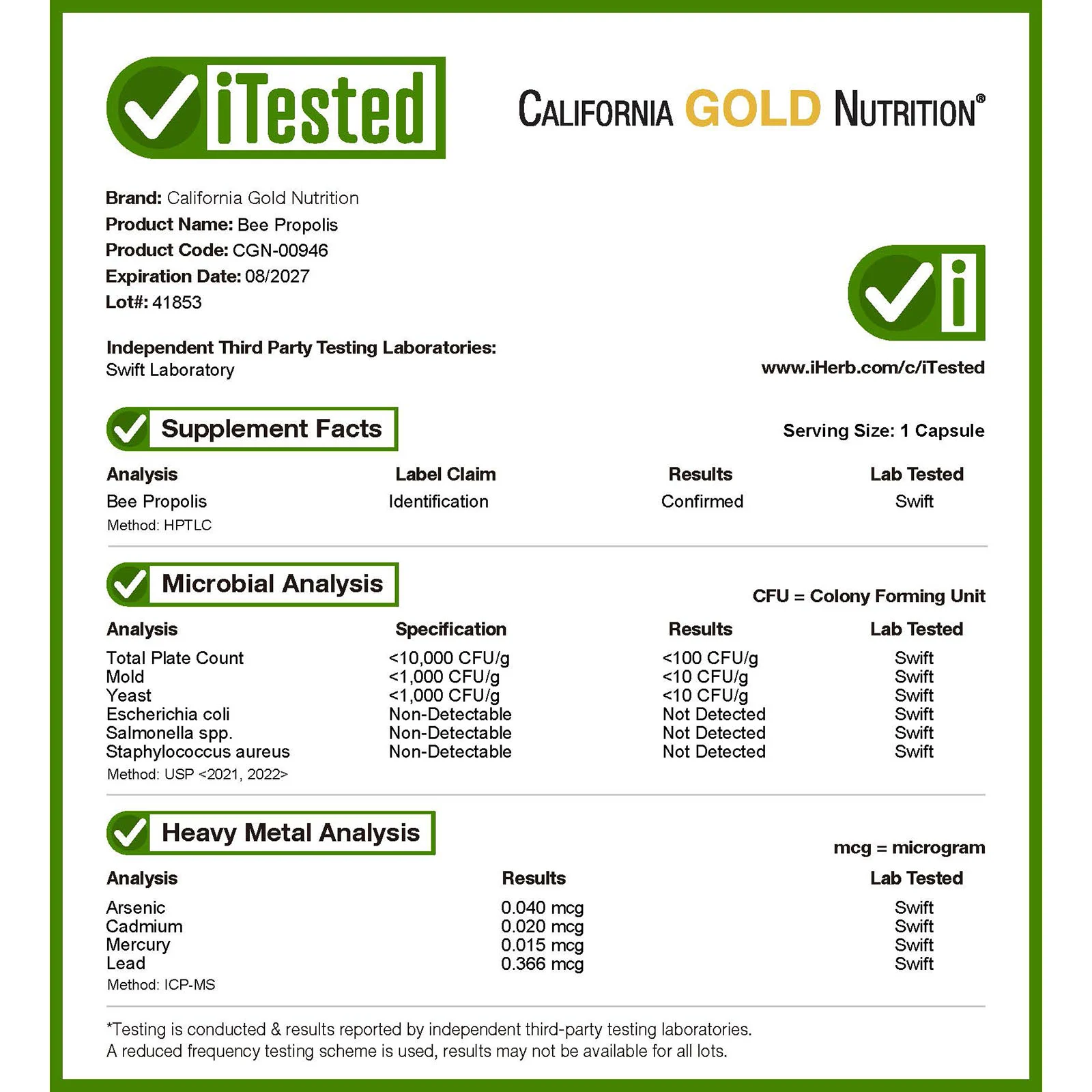 California Gold Nutrition, пчелиный прополис 2X, концентрированный экстракт, 500 мг, 240 растительных капсул