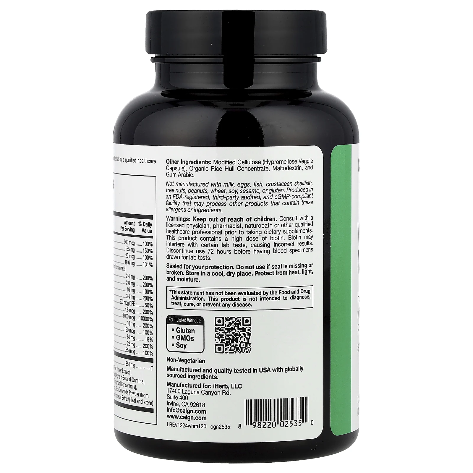 California Gold Nutrition, Beauty, женские мультивитамины для волос, 120 растительных капсул