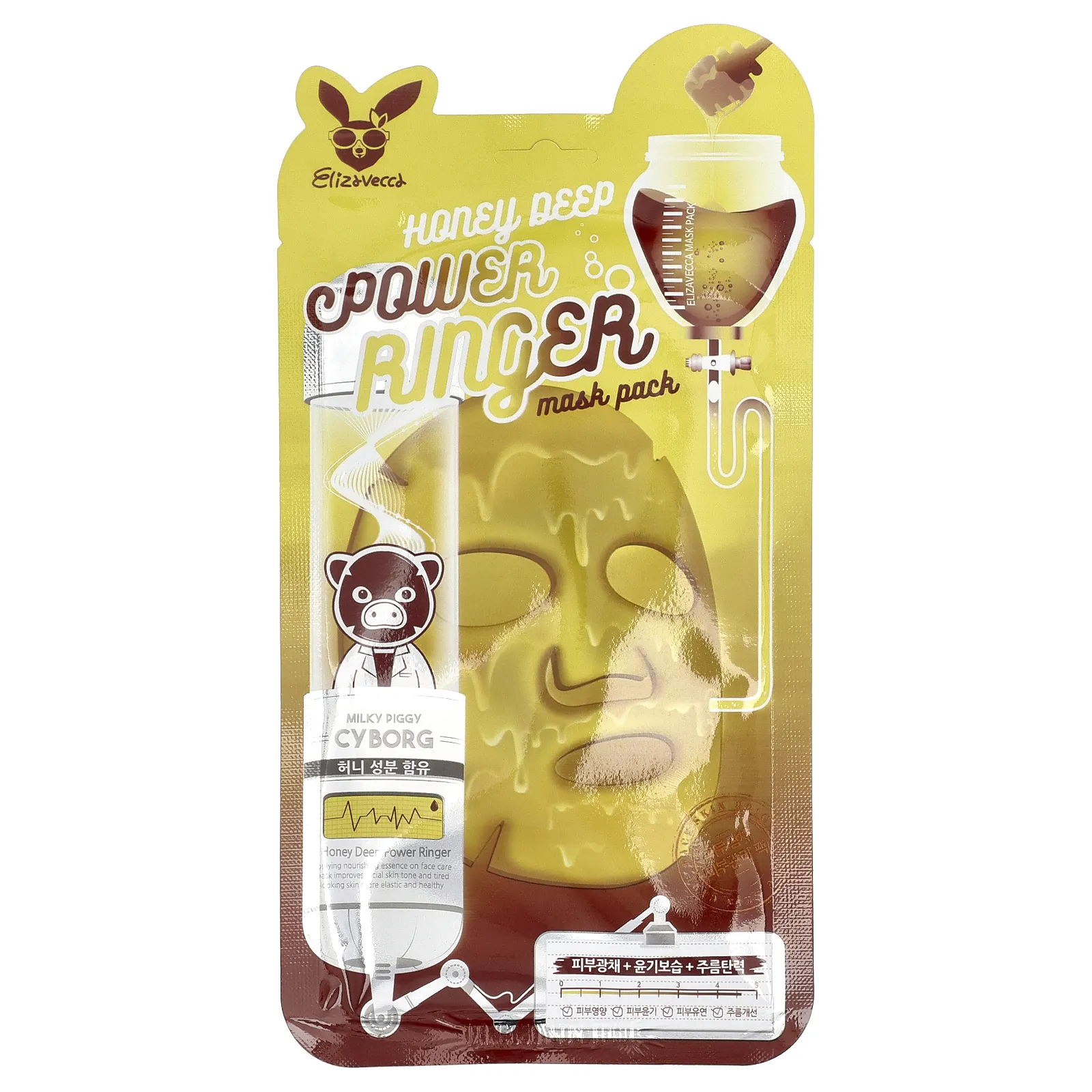Elizavecca, Honey Deep Power Ringer Beauty Mask Pack, 1 шт., 23 мл (0,78 жидк. Унции)
