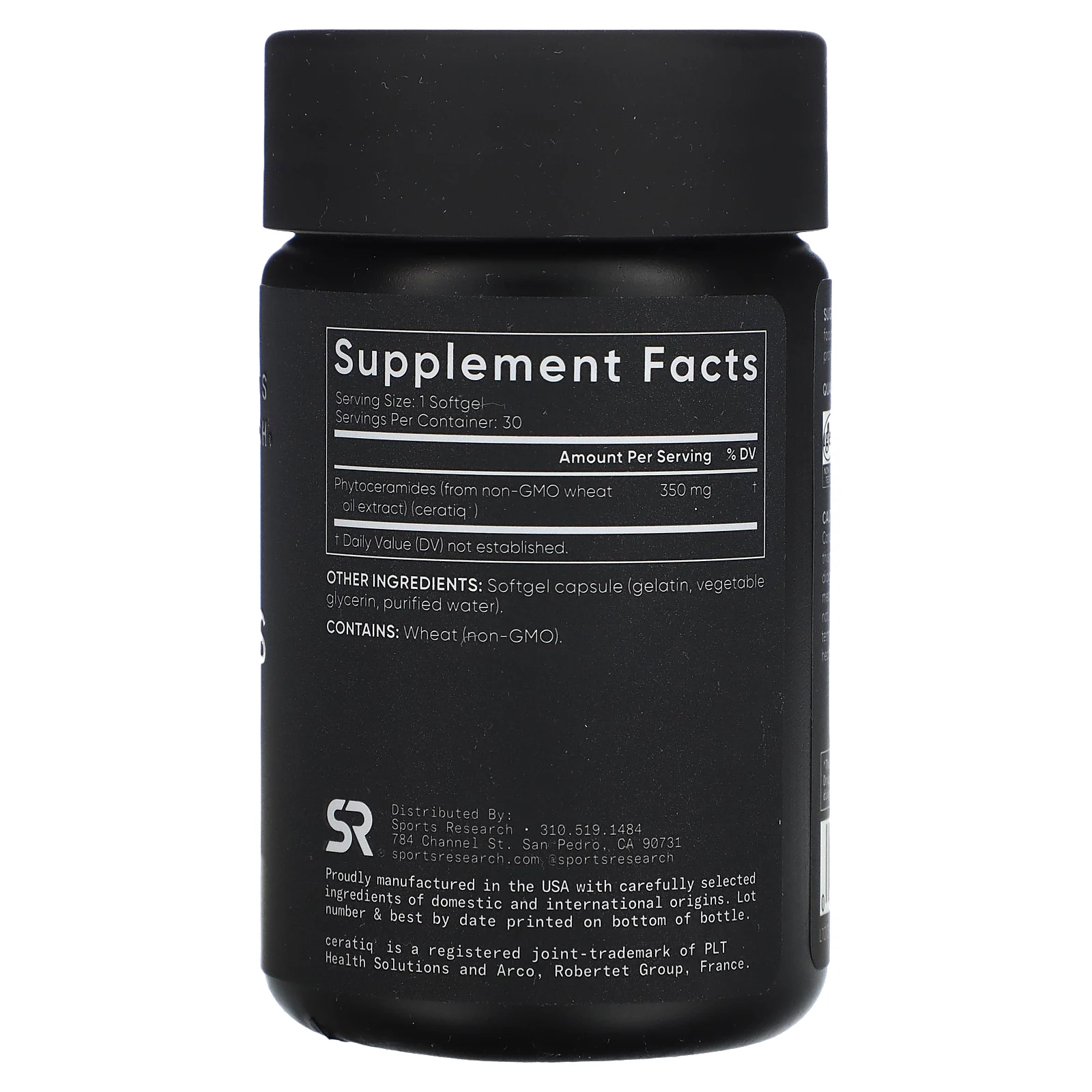 Sports Research, фитокерамиды для увлажнения кожи, 350 мг, 30 капсул