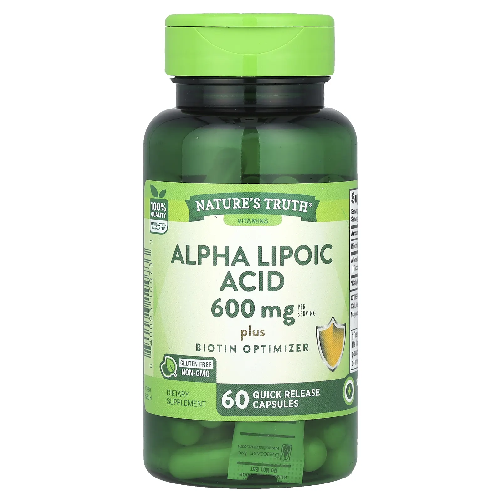 Nature's Truth, Vitamins, альфа-липоевая кислота, 300 мг, 60 капсул с быстрым высвобождением