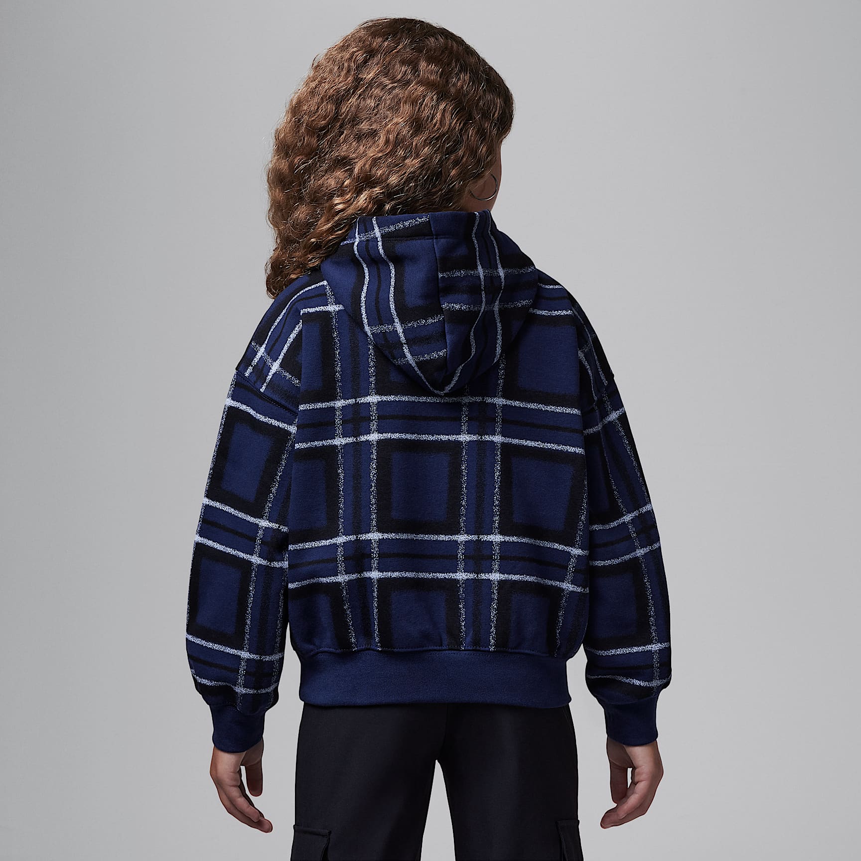 Jordan Brooklyn Essentials Little Kids' Plaid Print Pullover Hoodie