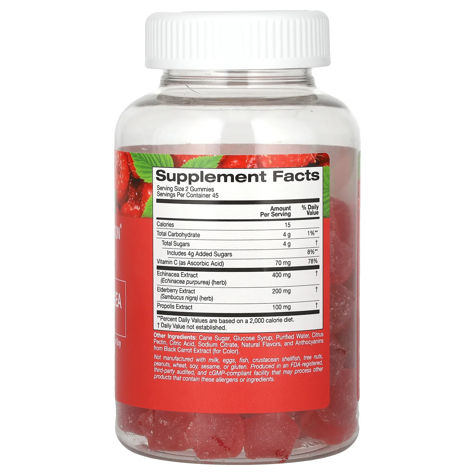 California Gold Nutrition, жевательная добавка с прополисом и эхинацеей, натуральный малиновый вкус, 90 вегетарианских жевательных таблеток