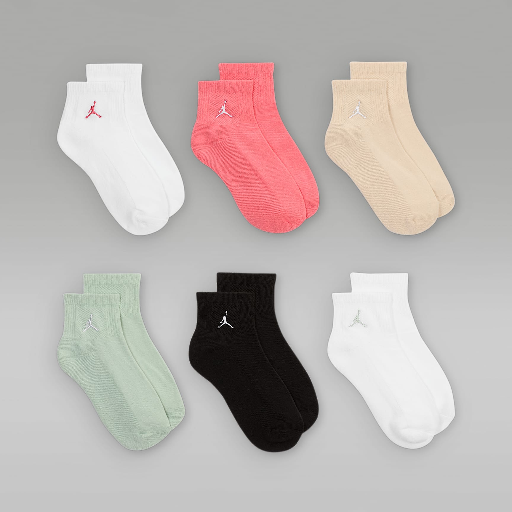 Jordan Everyday Essentials Big Kids' Ankle Socks (6 Pairs)