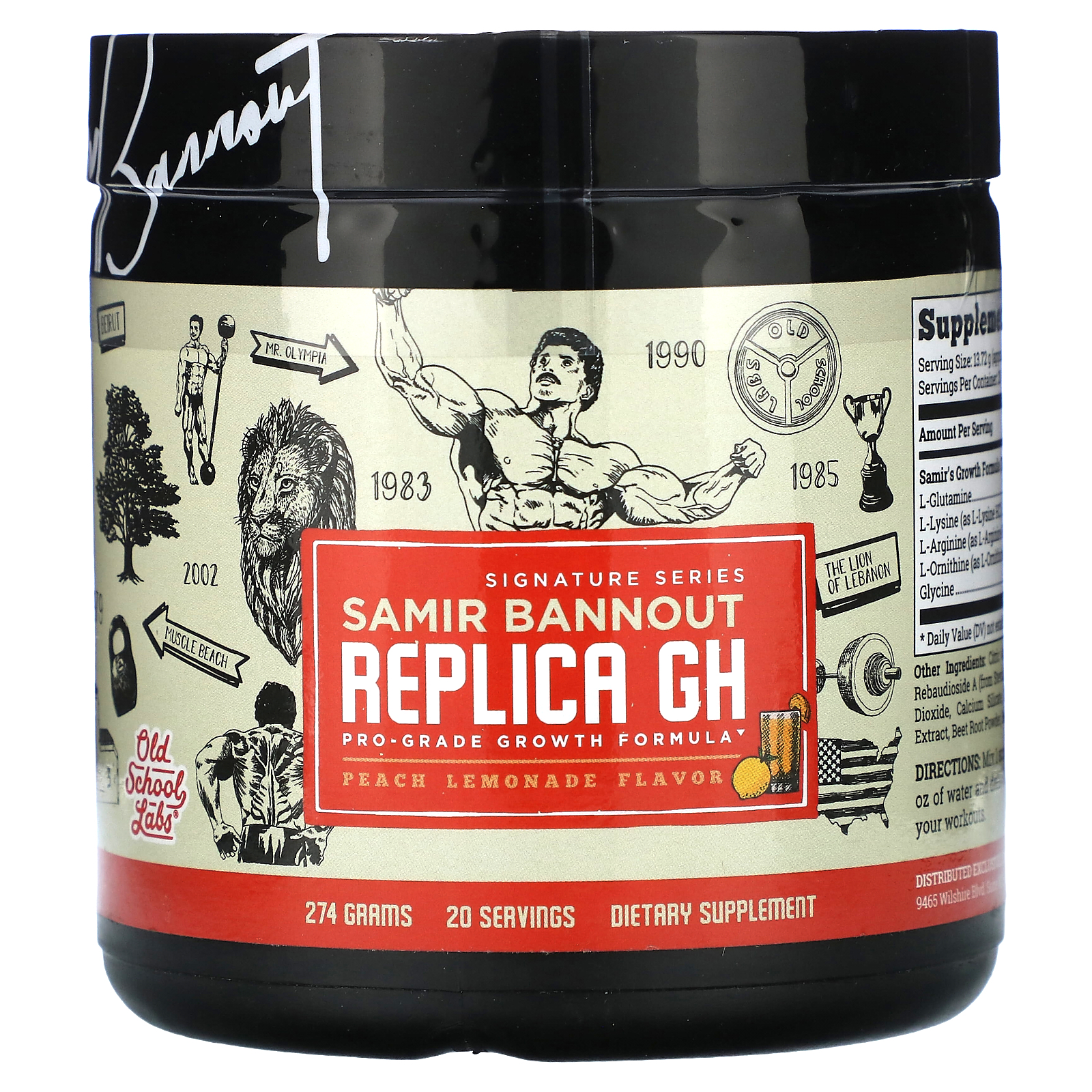 Old School Labs, Samir Bannout, Replica GH, со вкусом персика и лимонада, 274 г (9,66 унции)