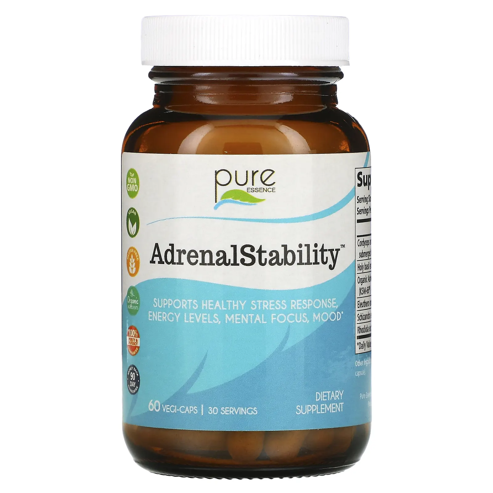 Pure Essence, AdrenalStability , 60 растительных капсул