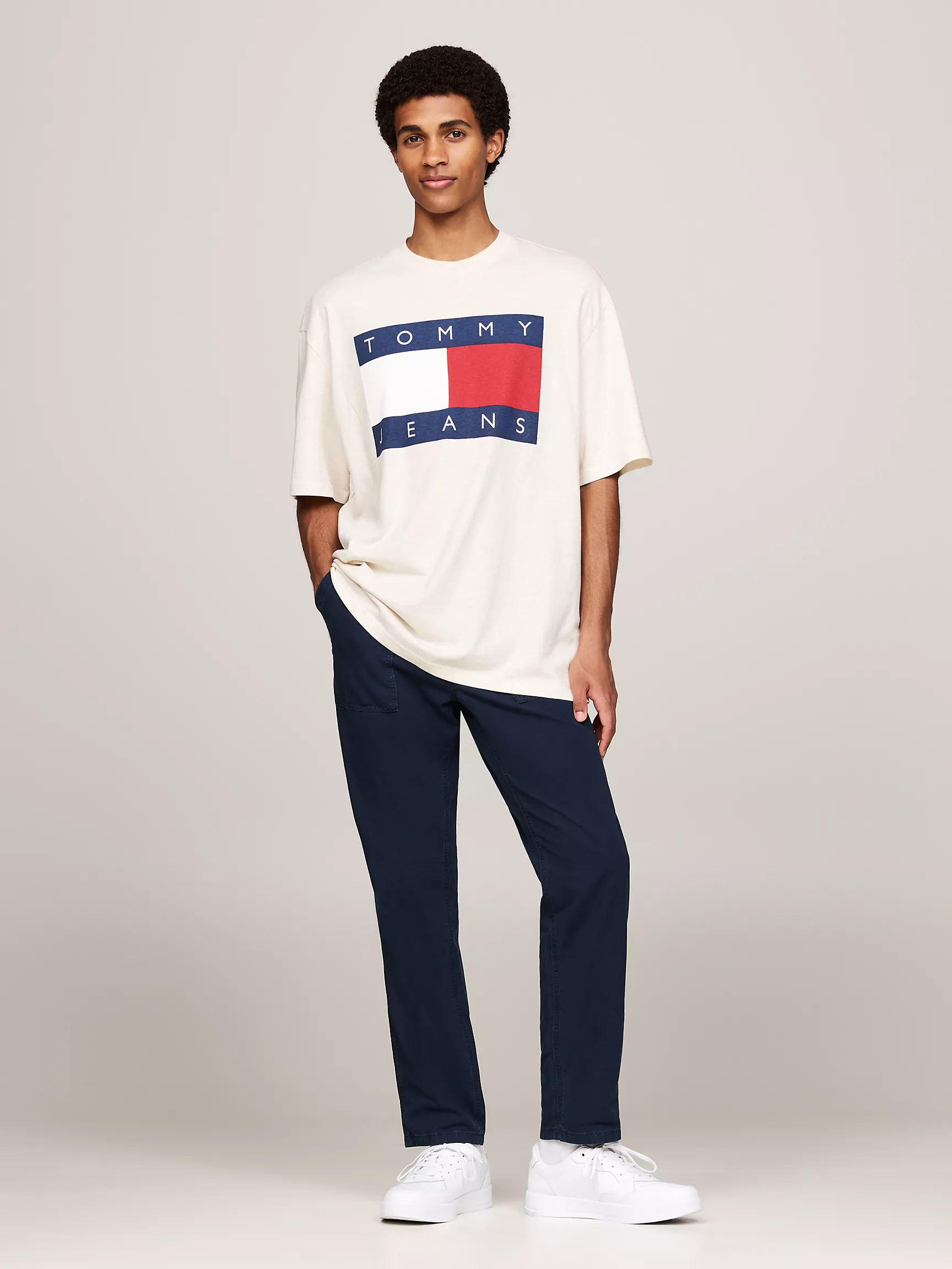 Мужская футболка Tommy Hilfiger, Удлиненная футболка с нашивкой TJ Flag