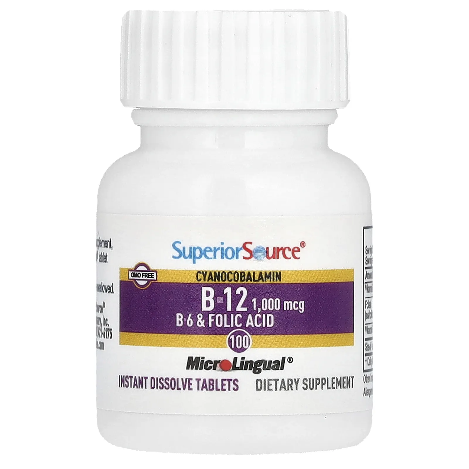 Superior Source, Cyanocobalamin B-12, 1,000 mcg, 100 Instant Dissolve Tablets