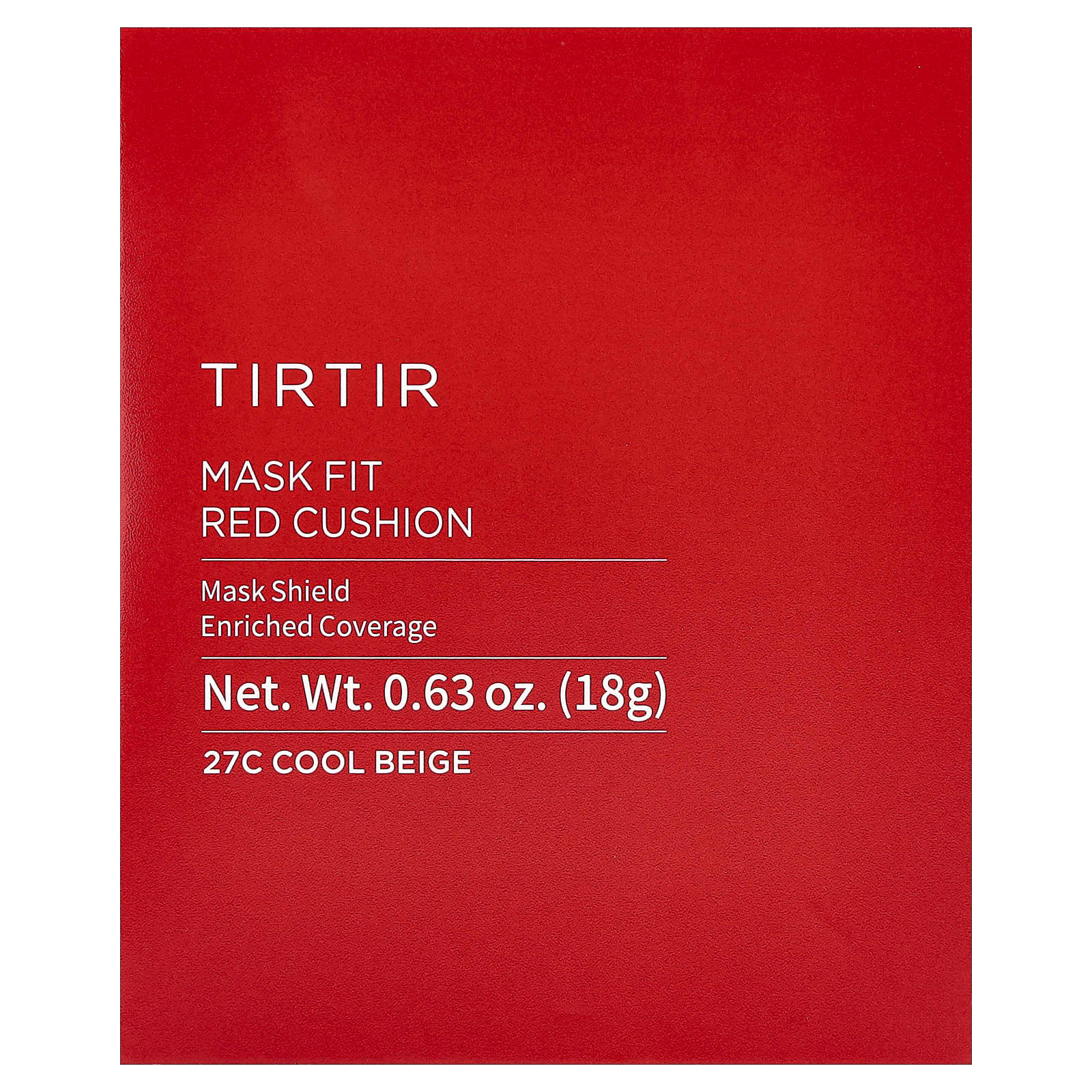 TIRTIR, Mask Fit Red Cushion, кушон, тон 27C холодный бежевый, 18 г (0,63 унции)