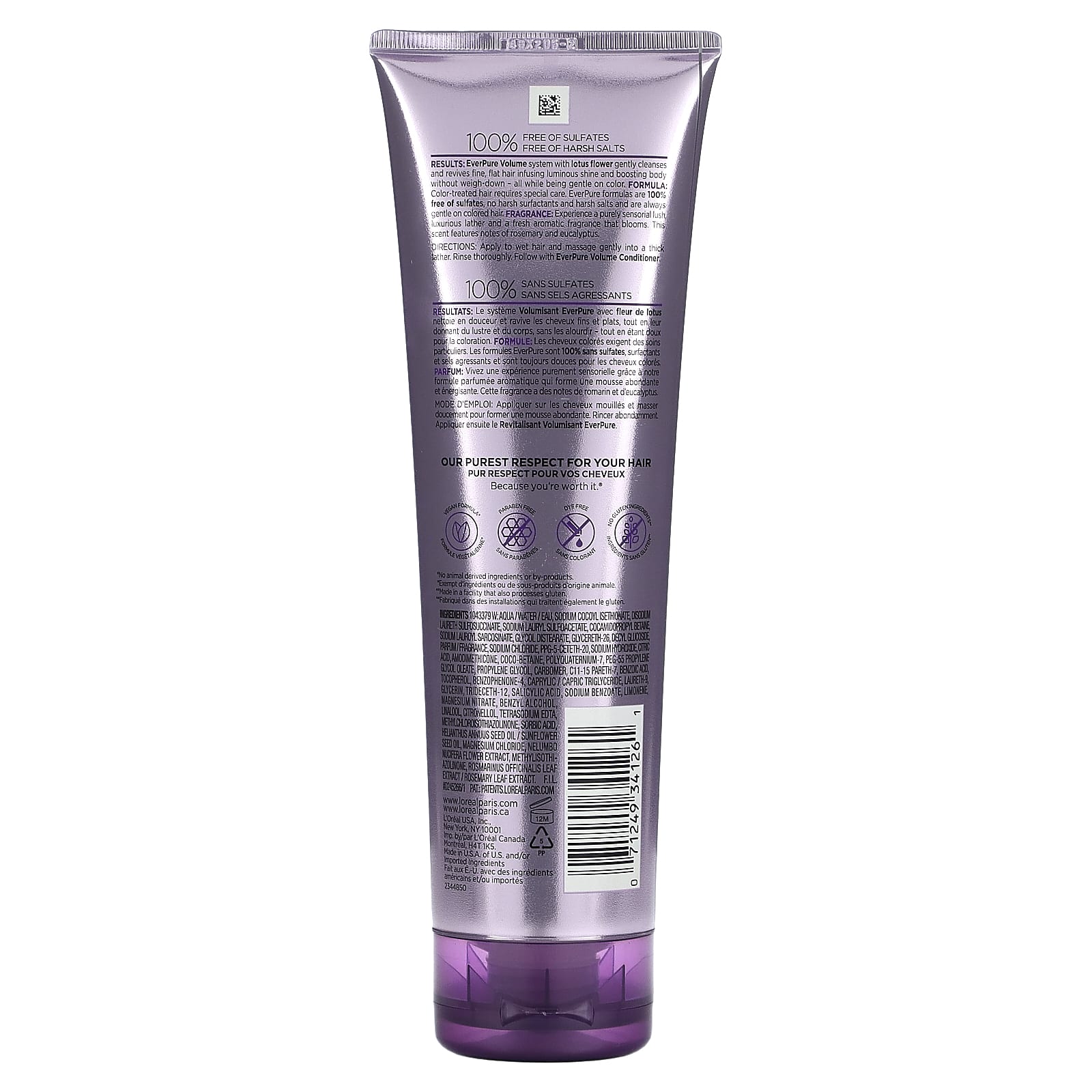 L'Oréal, Ever Pure, шампунь для придания объема, лотос, 250 мл (8,5 жидк. Унции)