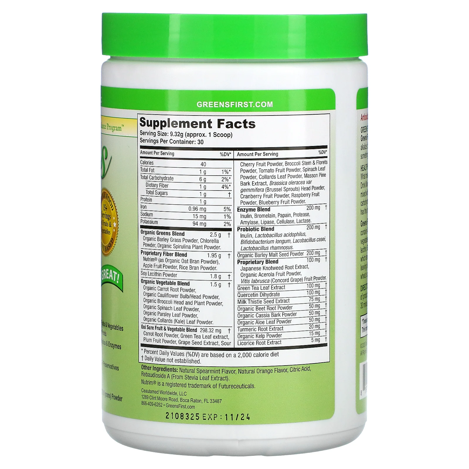 Greens First, оригинальный продукт, 282 г (9,95 унции)