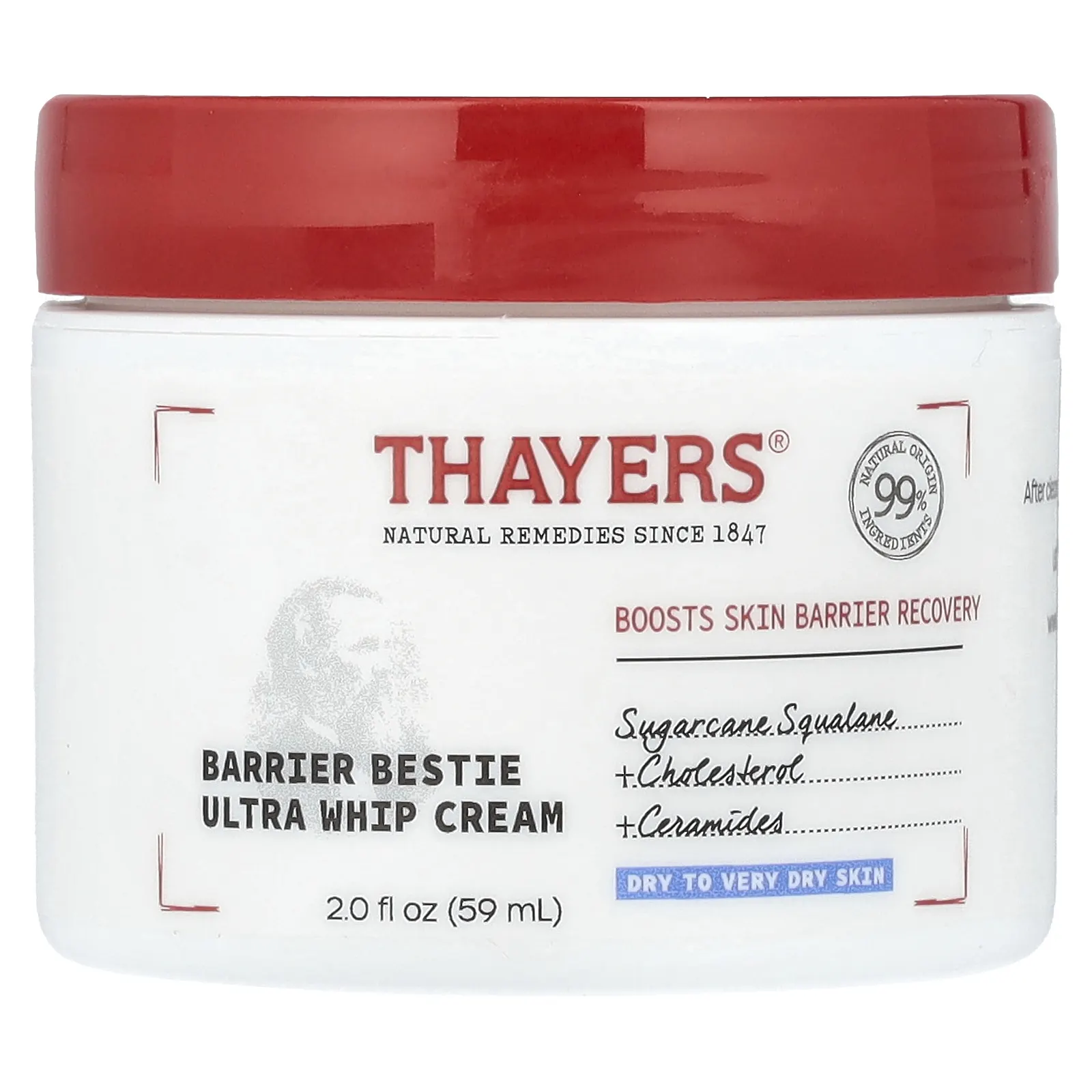 Thayers, Barrier Bestie Ultra Whip, крем, без отдушек, 59 мл (2 жидк. Унции)