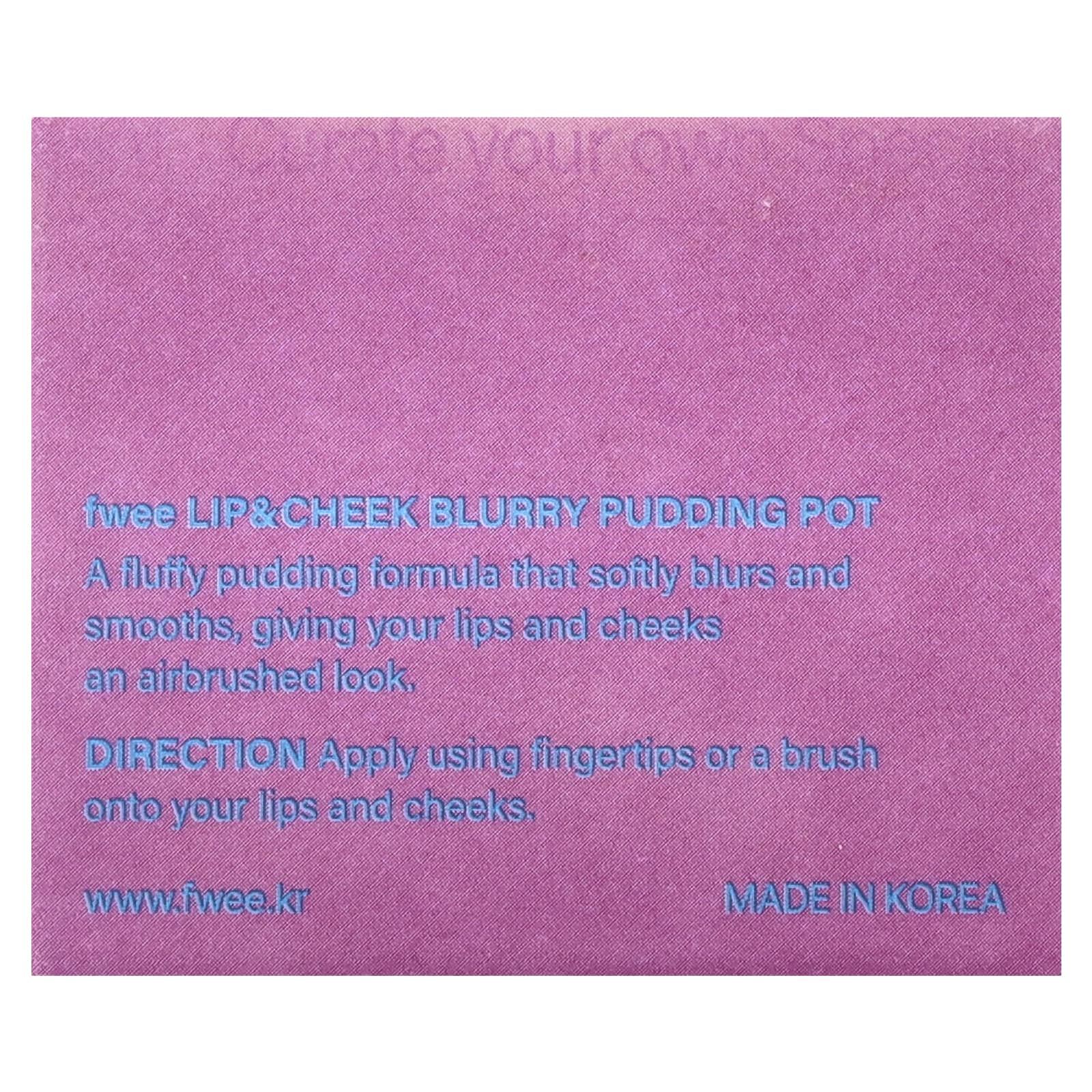 fwee, Lip & Cheek Blurry Pudding Pot, MV03 Baddie, 5 г (0,17 унции)