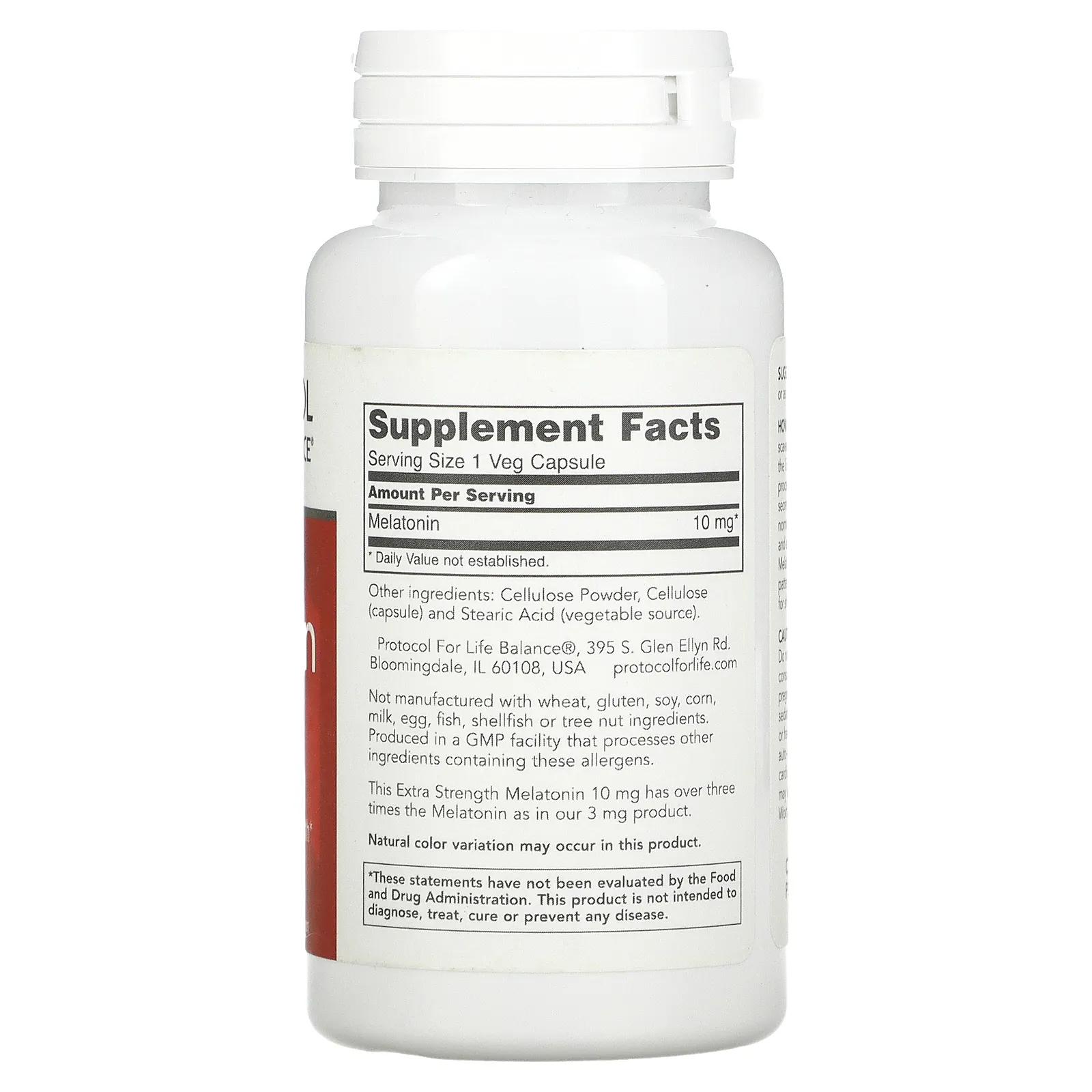 Protocol for Life Balance, мелатонин усиленного действия, 10 мг, 100 растительных капсул