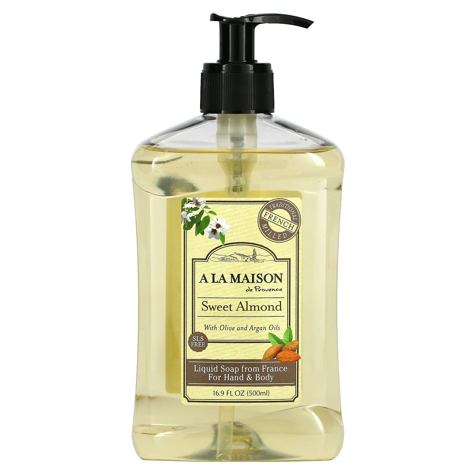 A La Maison de Provence, Жидкое мыло для рук и тела, сладкий миндаль, 500 мл (16,9 жидк. унции)