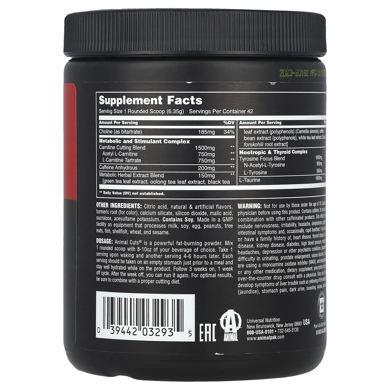 Animal, Cuts, жиросжигатель в порошке, апельсин и манго, 265 г (9,3 унции)