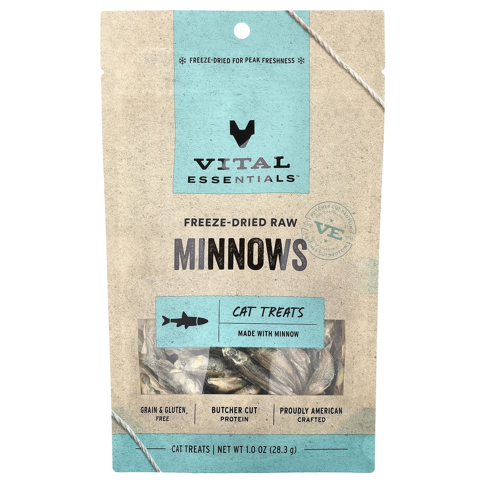 Vital Essentials, сублимированные необработанные лакомства для кошек, Minноу, 28,3 г (1 унция)