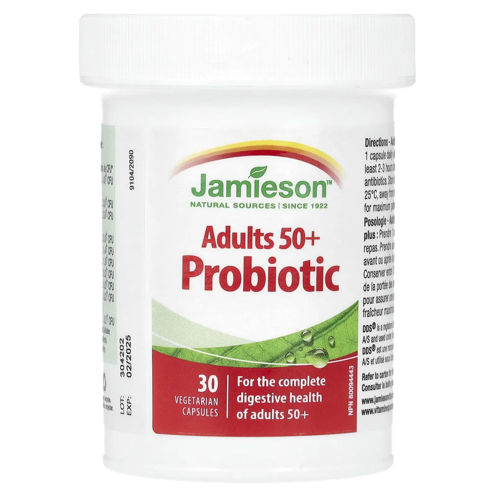 Jamieson Vitamins, Пробиотик для взрослых старше 50 лет, 15 млрд, 30 вегетарианских капсул