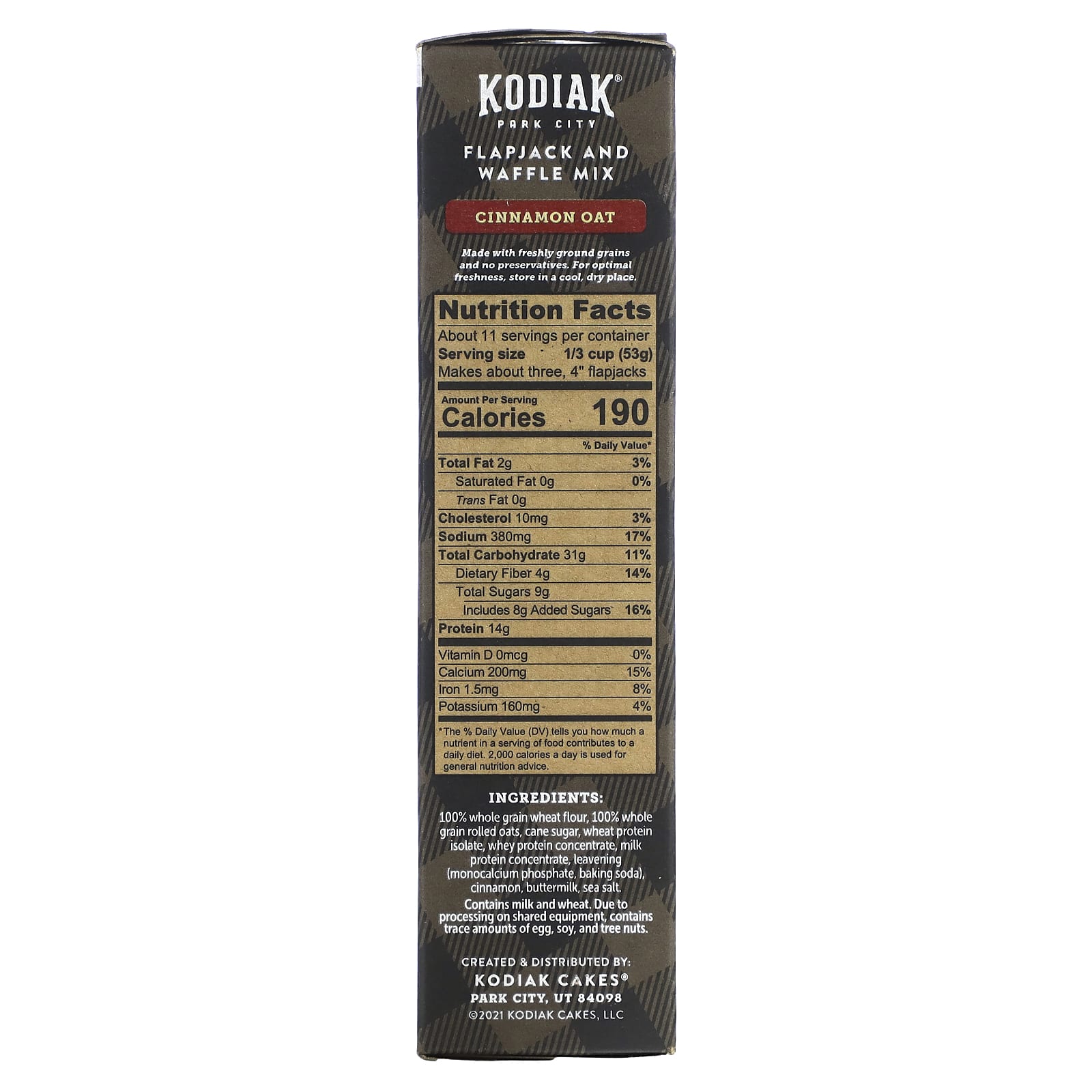Kodiak Cakes, Power Cakes, смесь для лепешек и вафель, овсяные хлопья с корицей, 567 г (20 унций)
