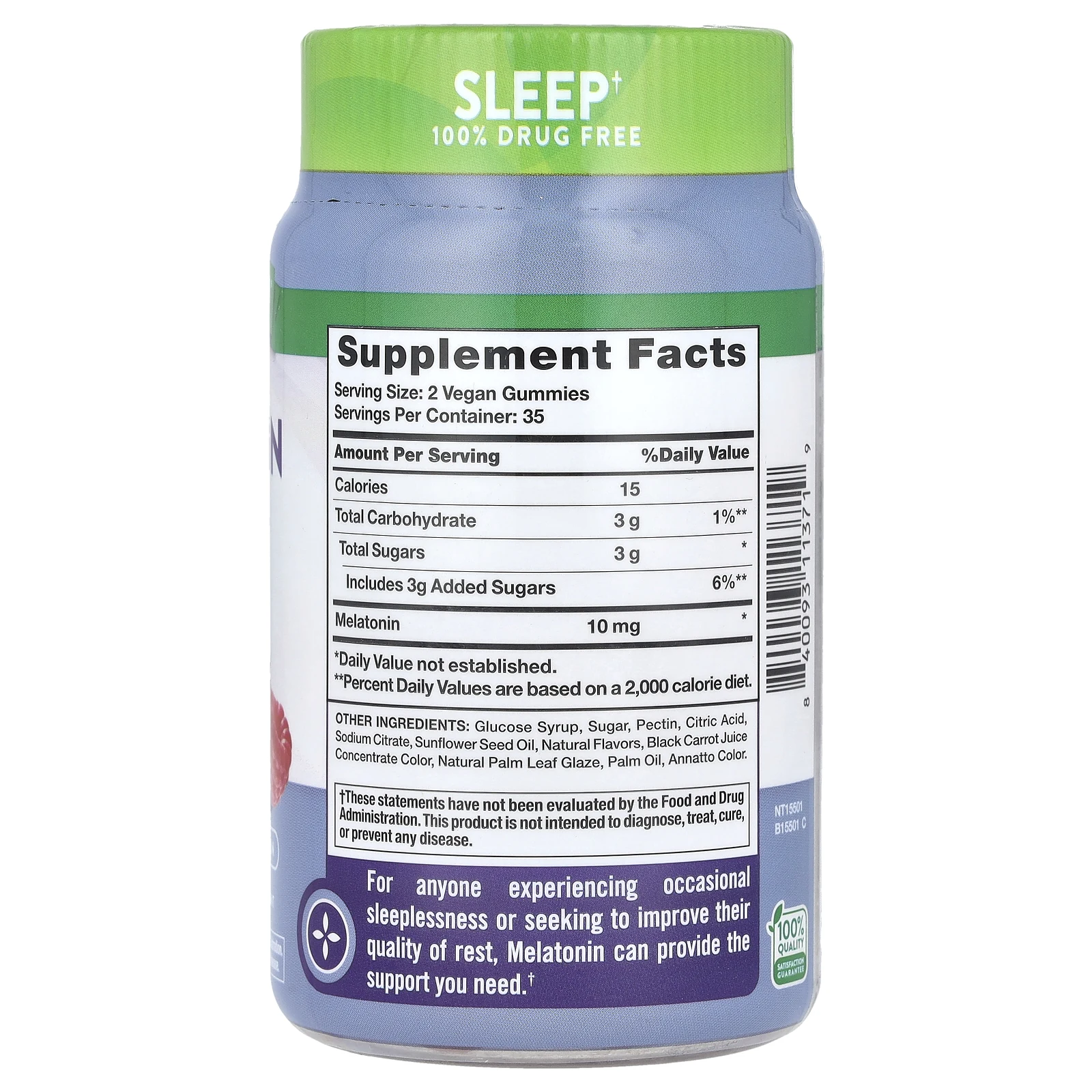 Nature's Truth, мелатонин, повышенная сила действия, со вкусом натуральных ягод, 5 мг, 70 веганских жевательных мармеладок