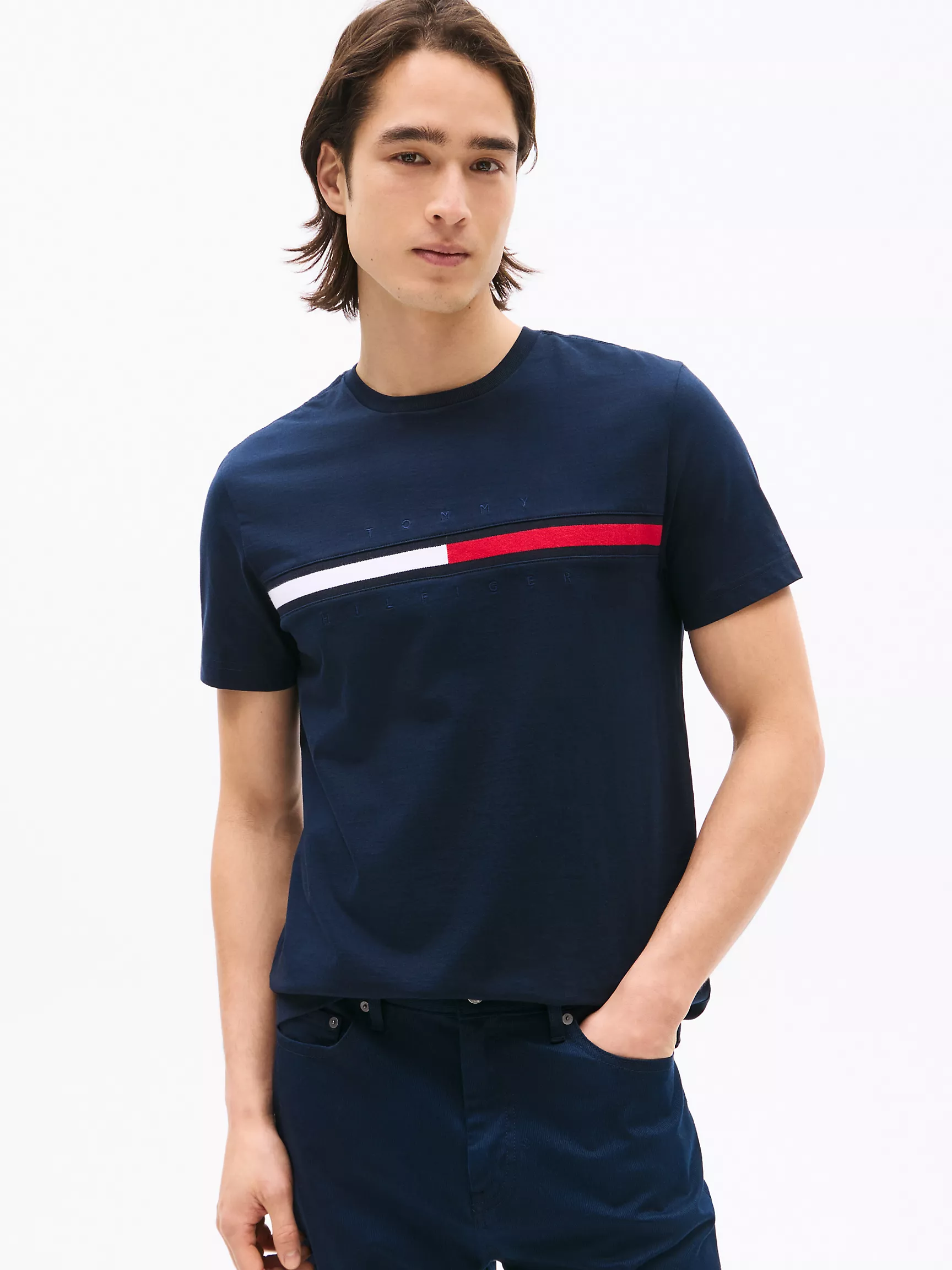 Мужская футболка Tommy Hilfiger, Футболка с вышитым логотипом флага