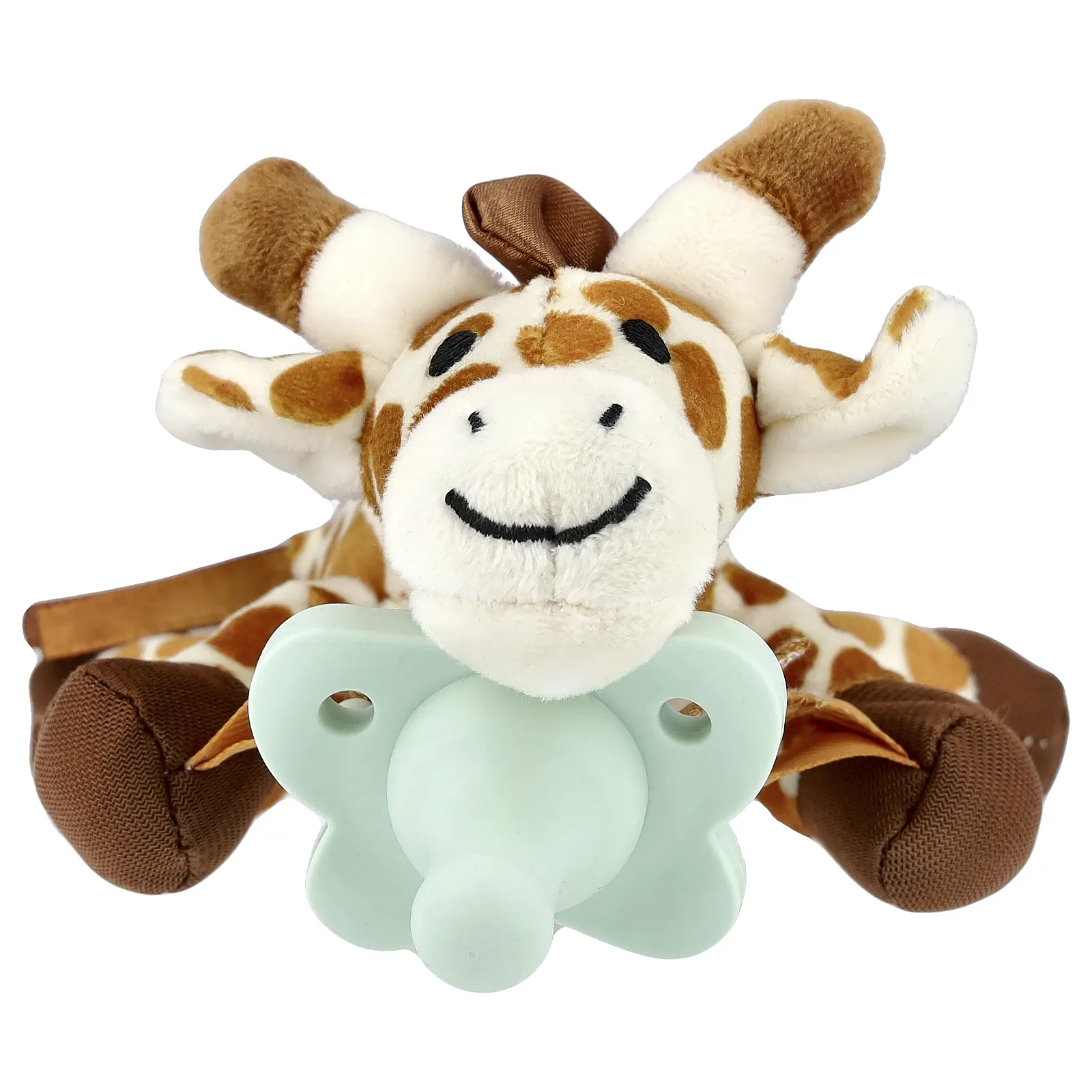 Dr. Brown's, Lovey, Happy Paci™, силиконовый контейнер для соски и держателя для зубов, для детей от 0 до 12 месяцев, жираф, набор из 2 предметов