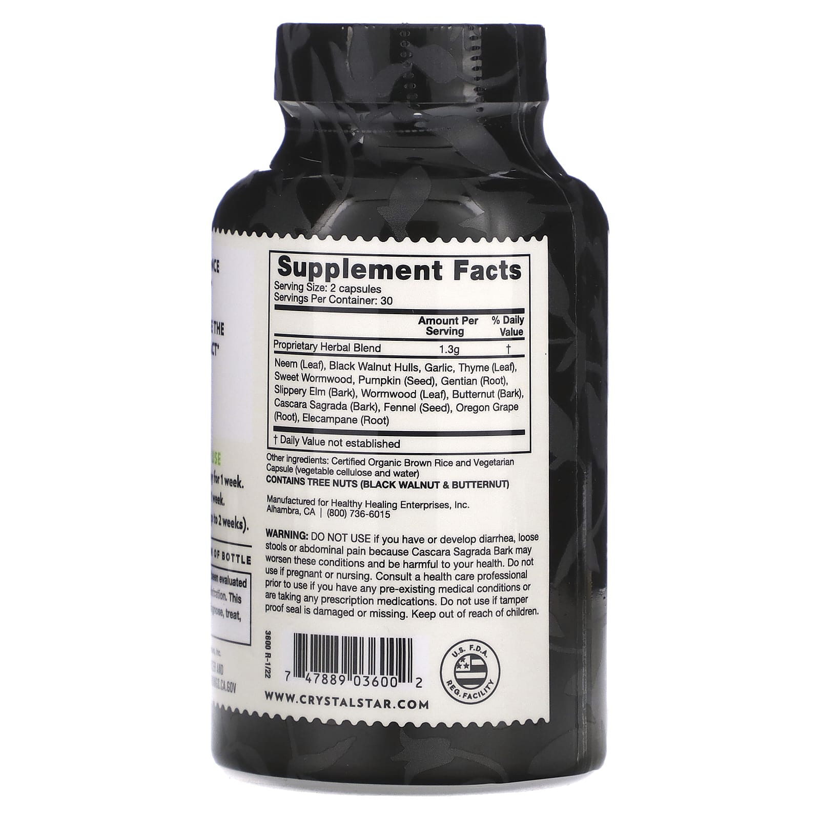 Crystal Star, Para Purge, 60 вегетарианских капсул