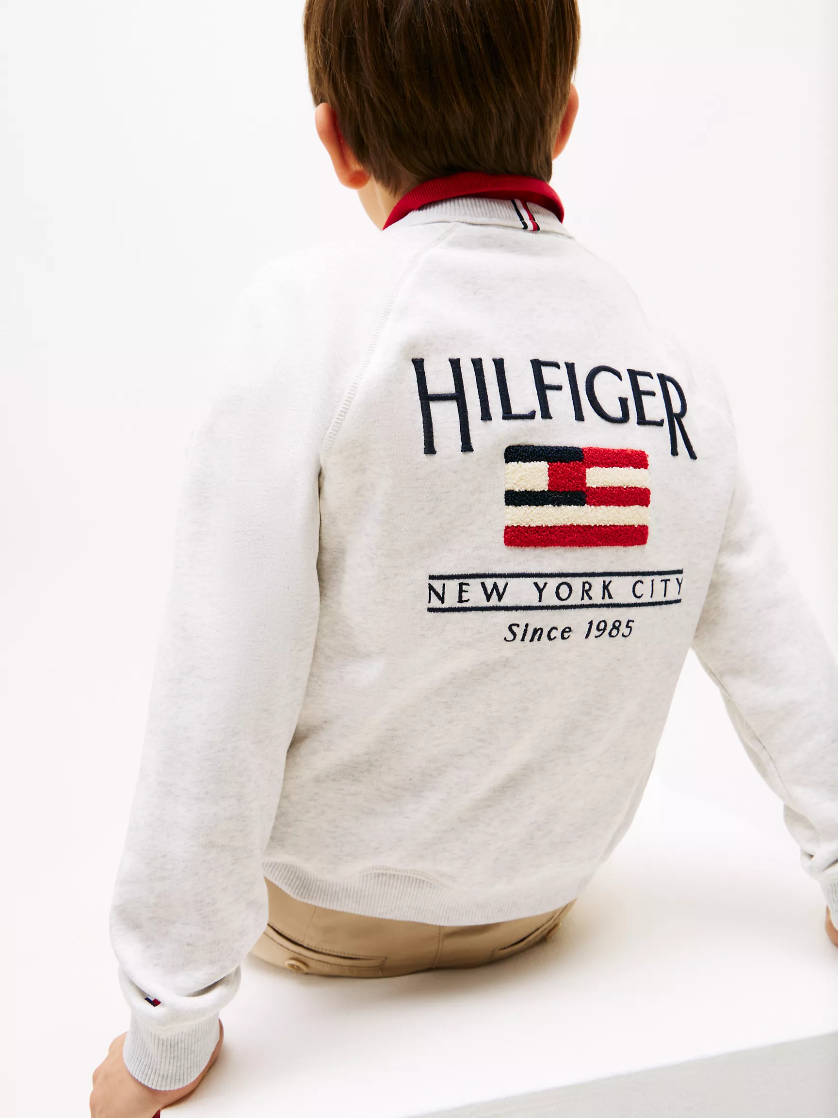 Толстовка для мальчика Tommy Hilfiger, Детский свободный свитшот с флокированным логотипом
