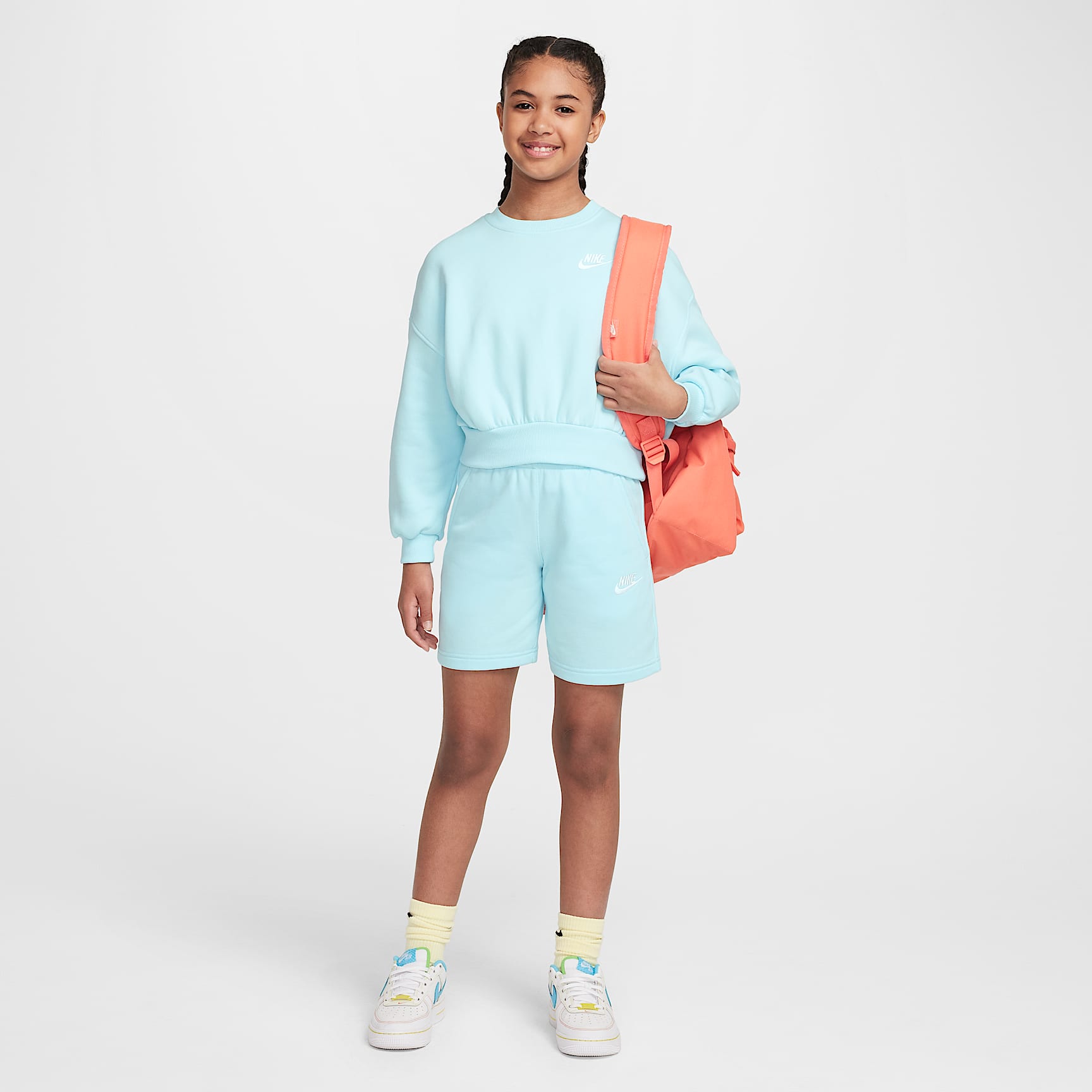 Nike Sportswear Club Fleece Girls' Boxy Crew-Neck Sweatshirt