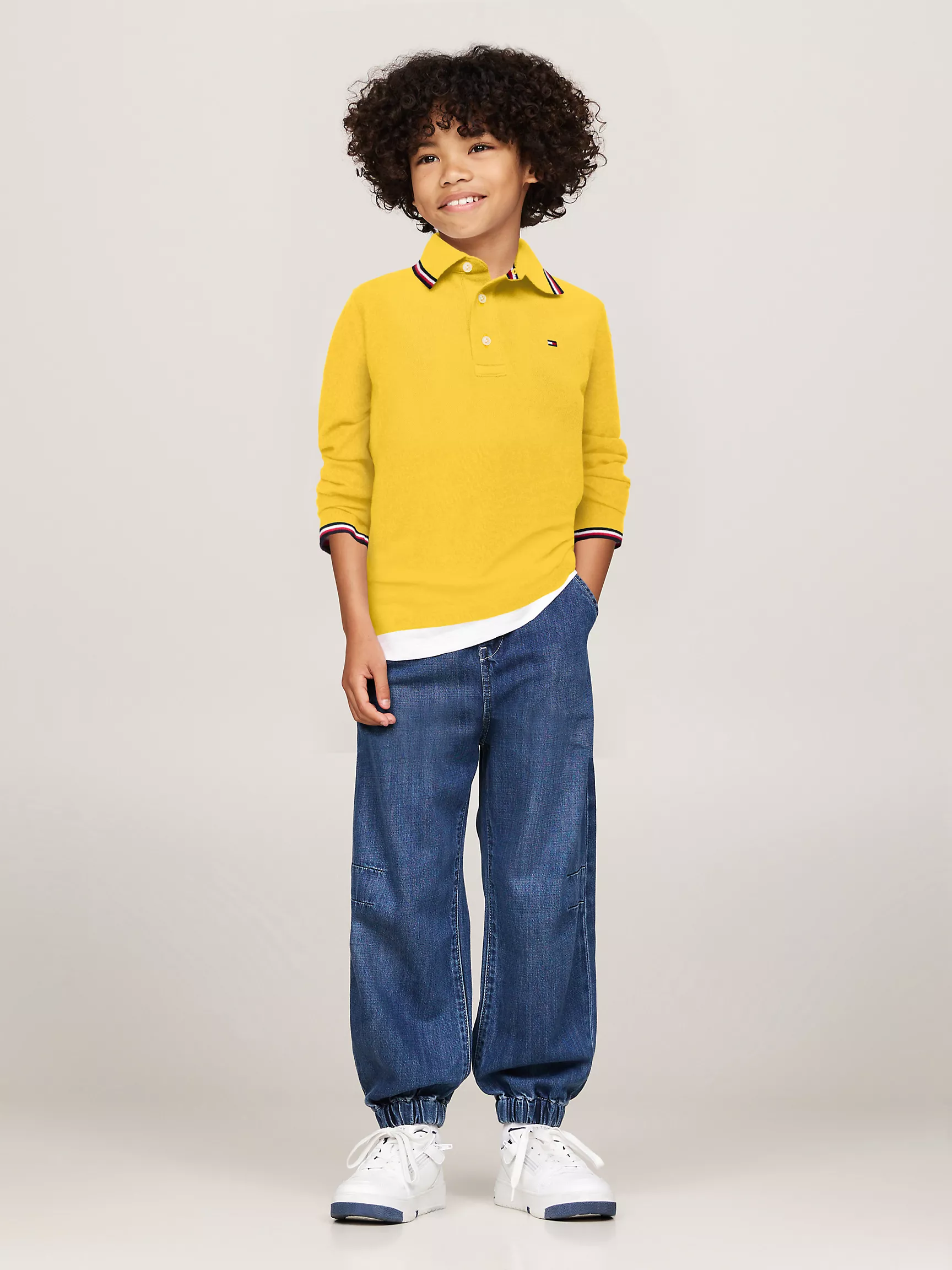 Рубашка-поло для мальчиков Tommy Hilfiger, Детское поло с длинным рукавом и влагоотводящей технологией Tommy