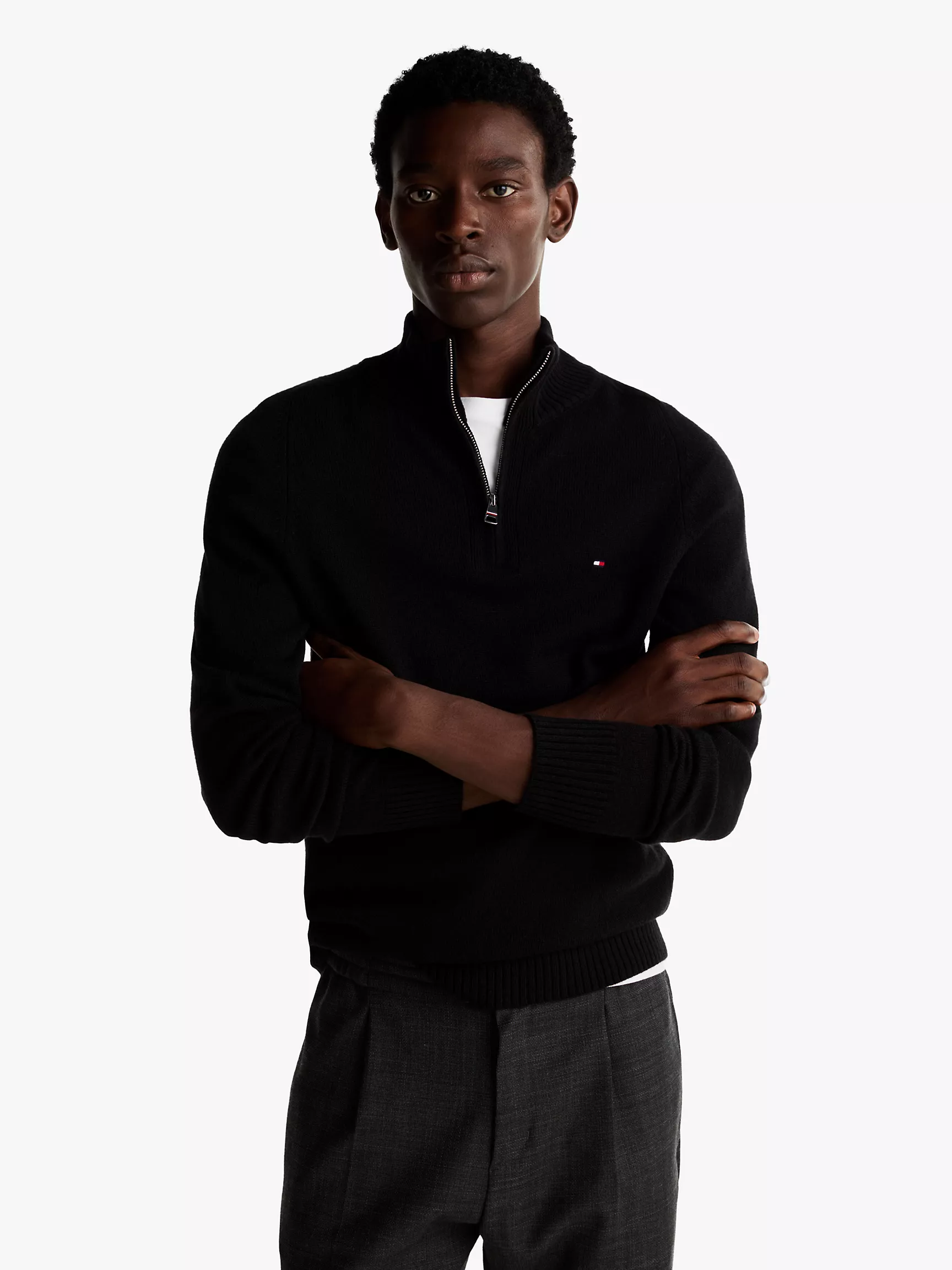 Мужской свитер Tommy Hilfiger, Шерстяной свитер на четвертной молнии