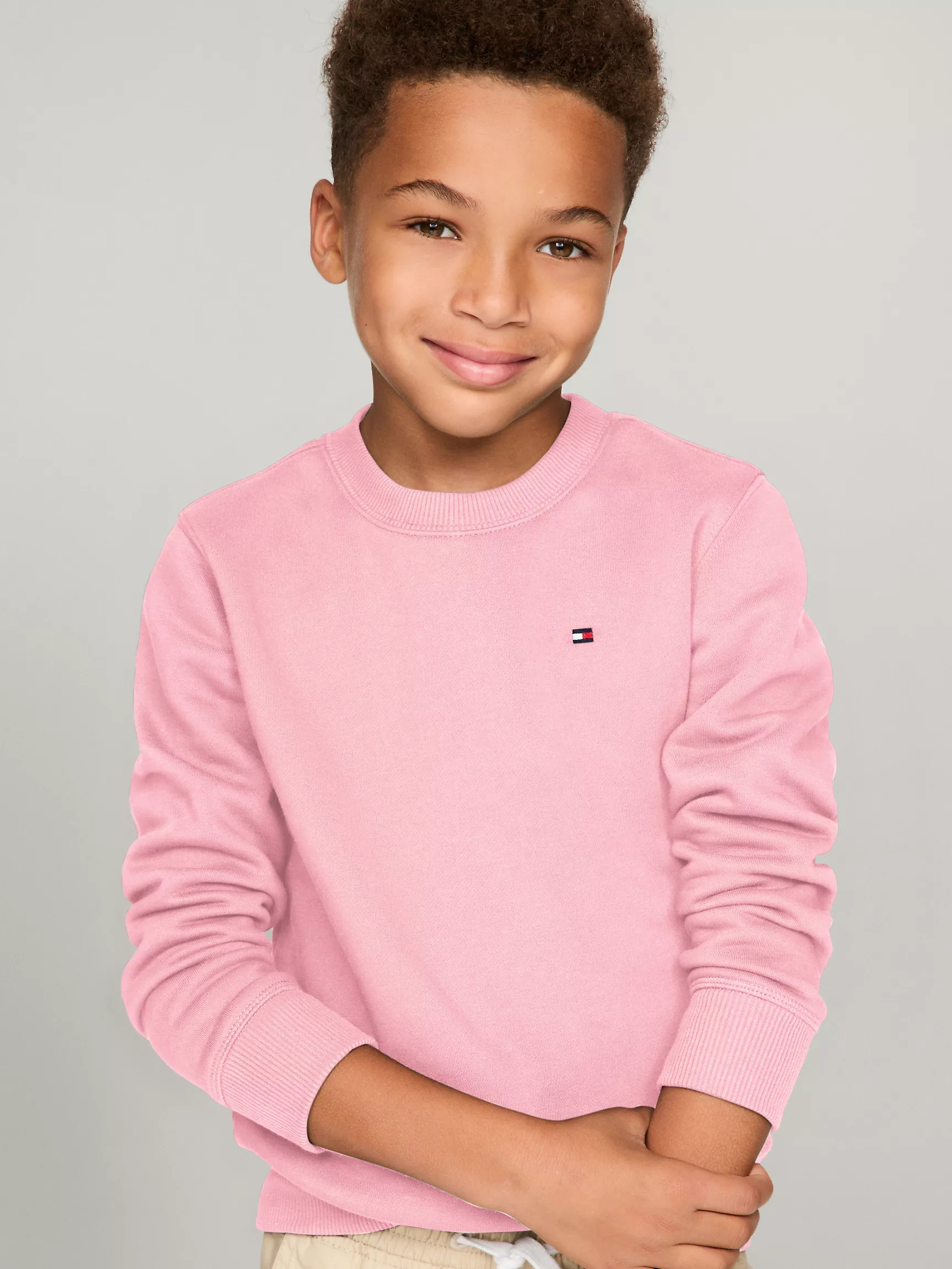 Толстовка для мальчика Tommy Hilfiger, Детский однотонный свитшот с круглым вырезом