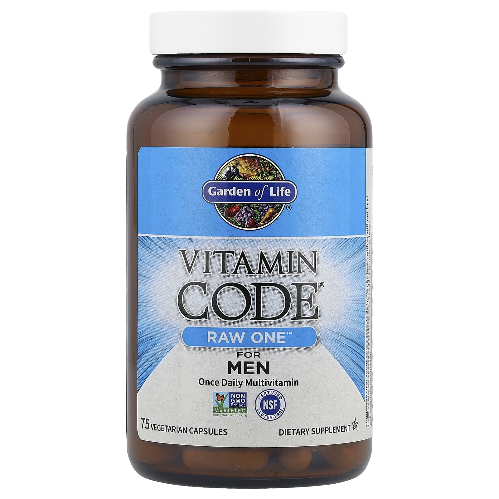 Garden of Life, Vitamin Code, RAW One, мультивитаминная добавка для мужчин (для приема 1 раз в день), 75 вегетарианских капсул